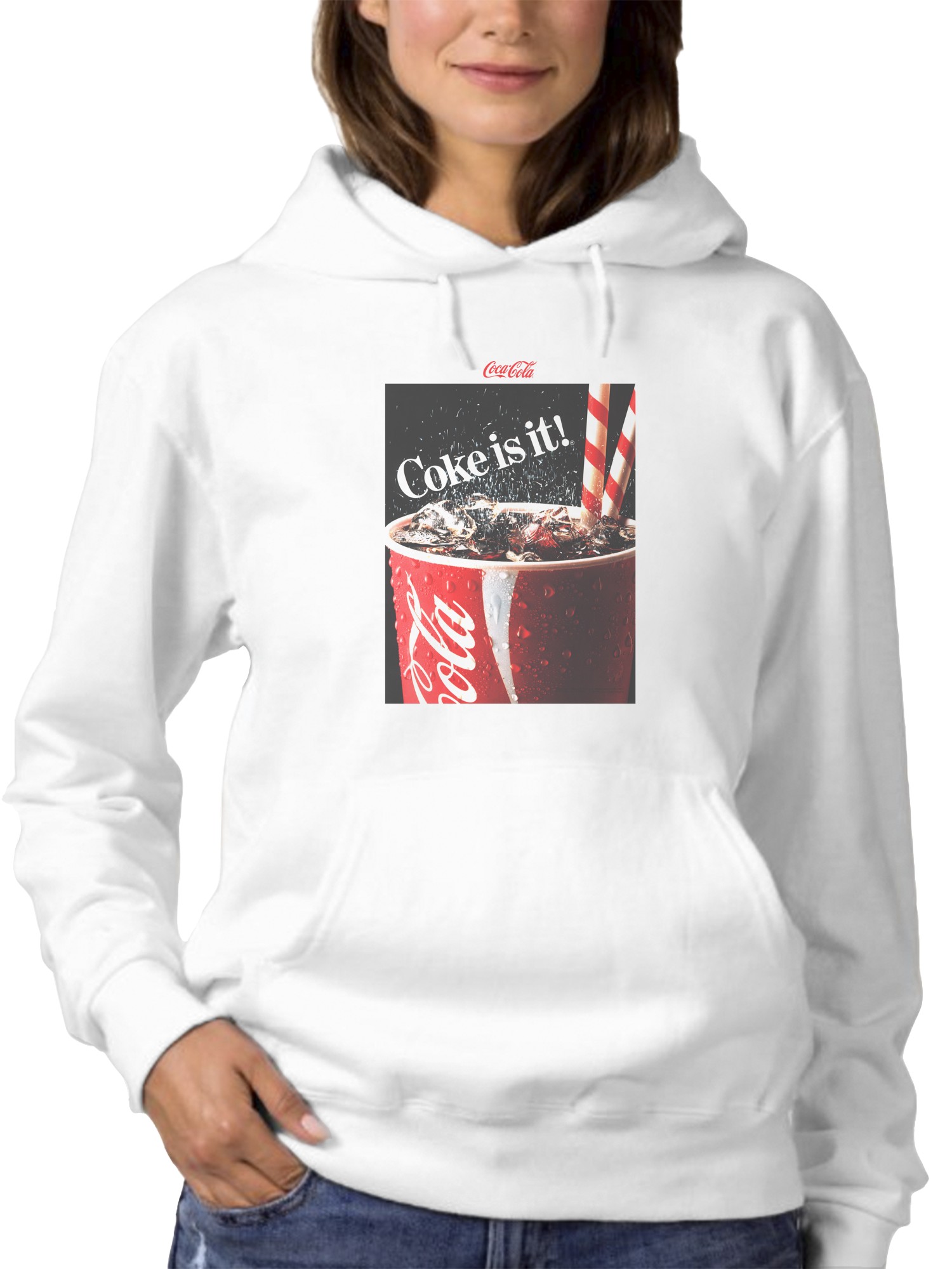 Officially Licensed Coca Cola Refreshing Coke - Coke is it! Women's Hoodie - Picture 5 of 6