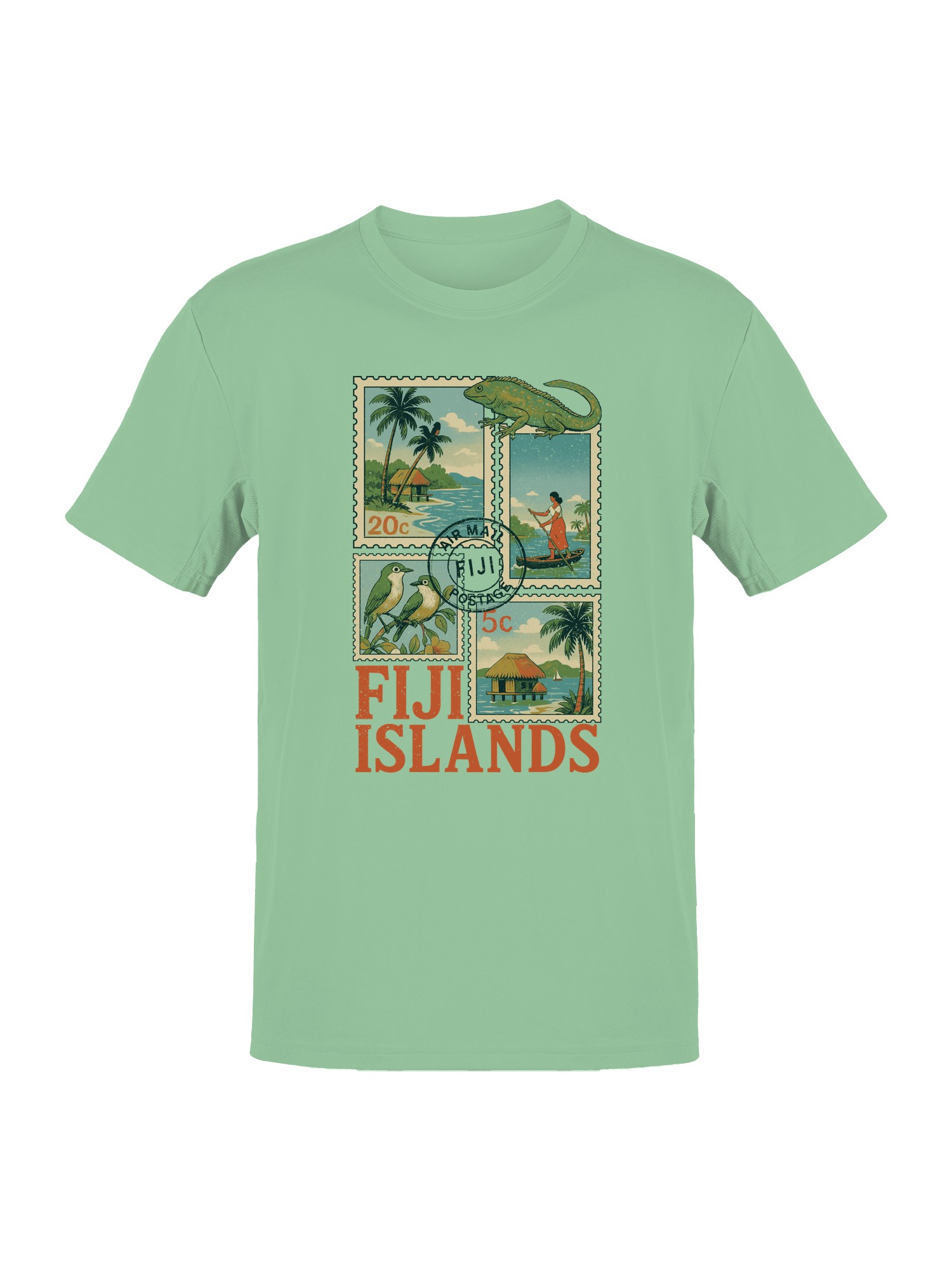 Fiji Islands Stamp Art Collection Men’s T-shirt