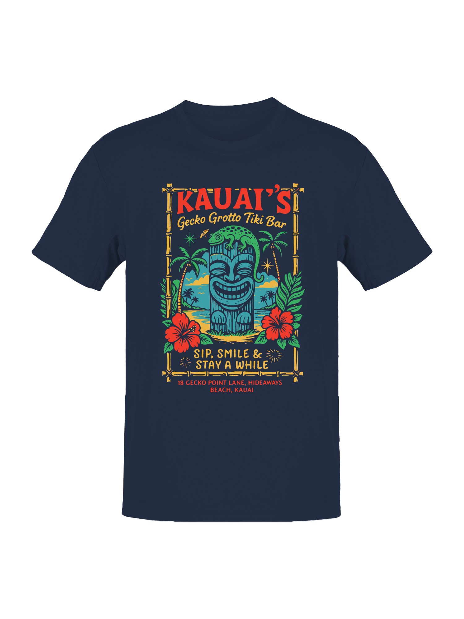 Kauai’s Gecko Grotto Tiki Bar Design Men’s T-shirt