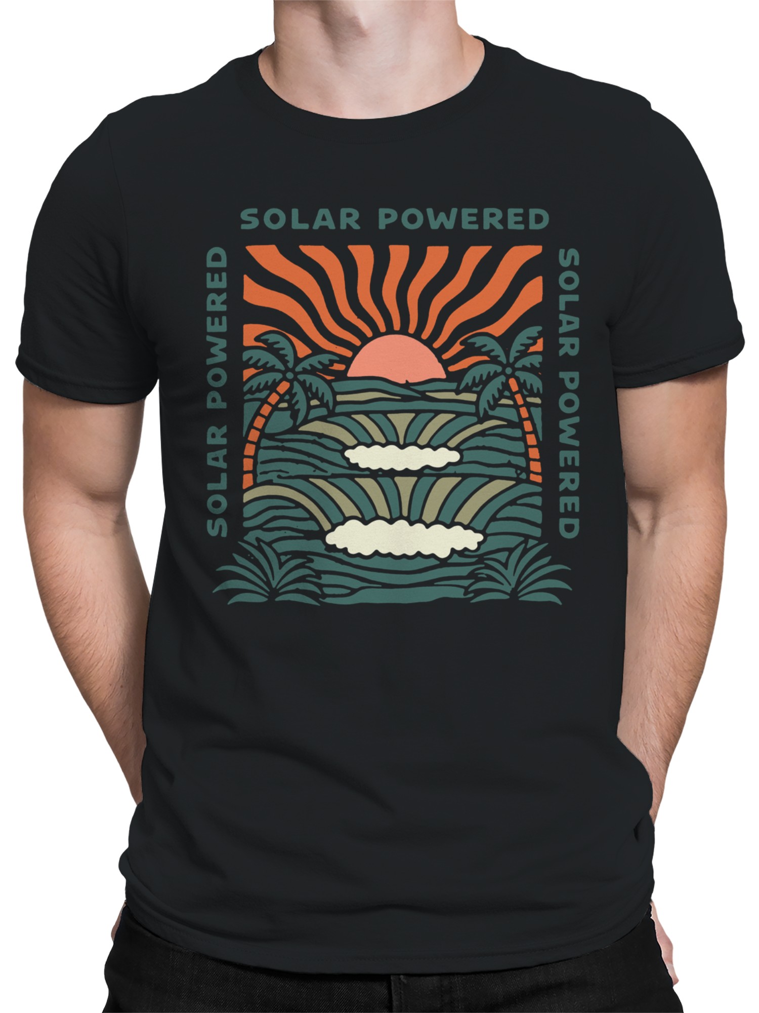 Solar Powered Sunset Paradise Men's T-shirt | eBay