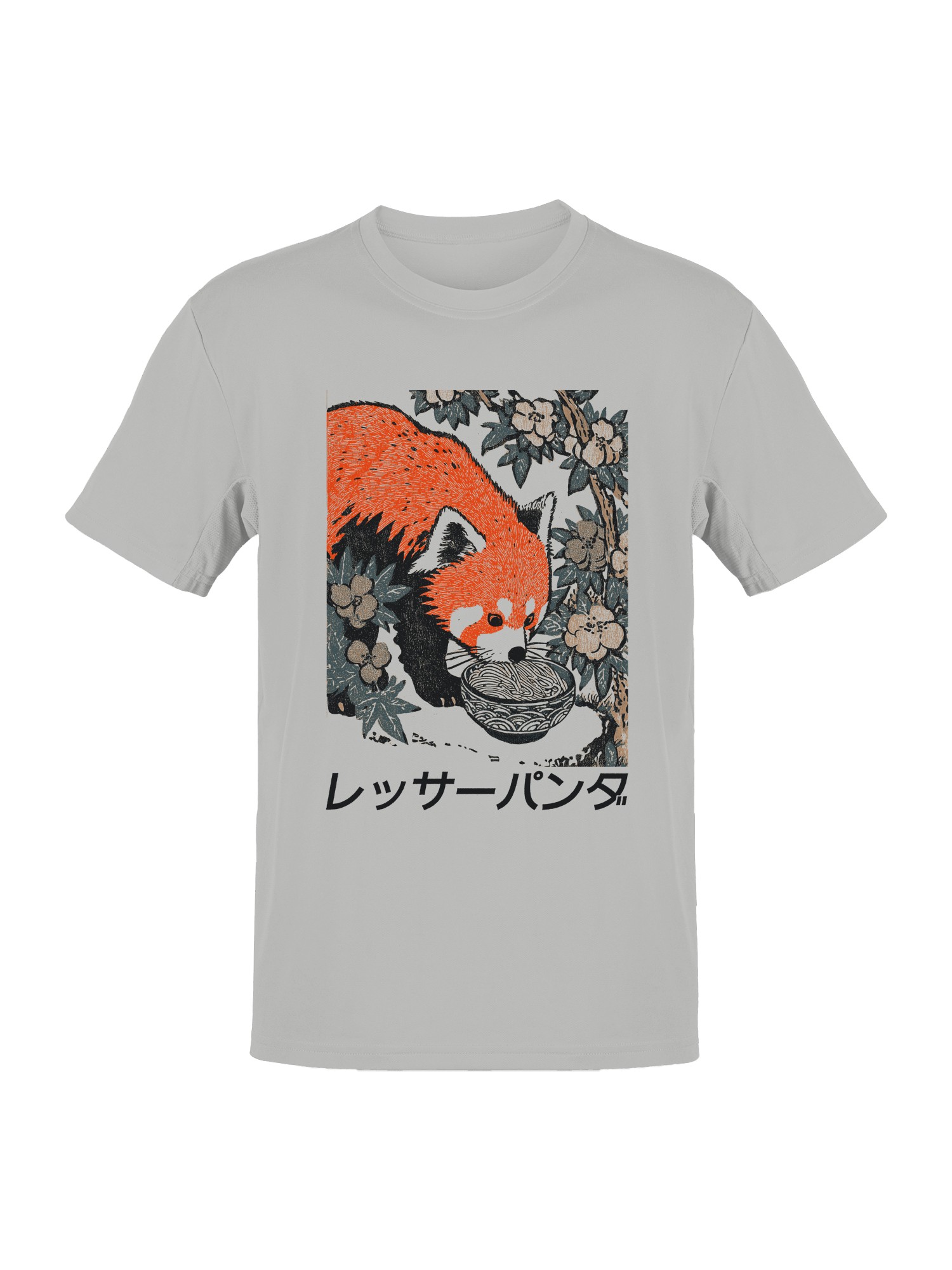 Red Panda Eating Noodles Art Men’s T-shirt