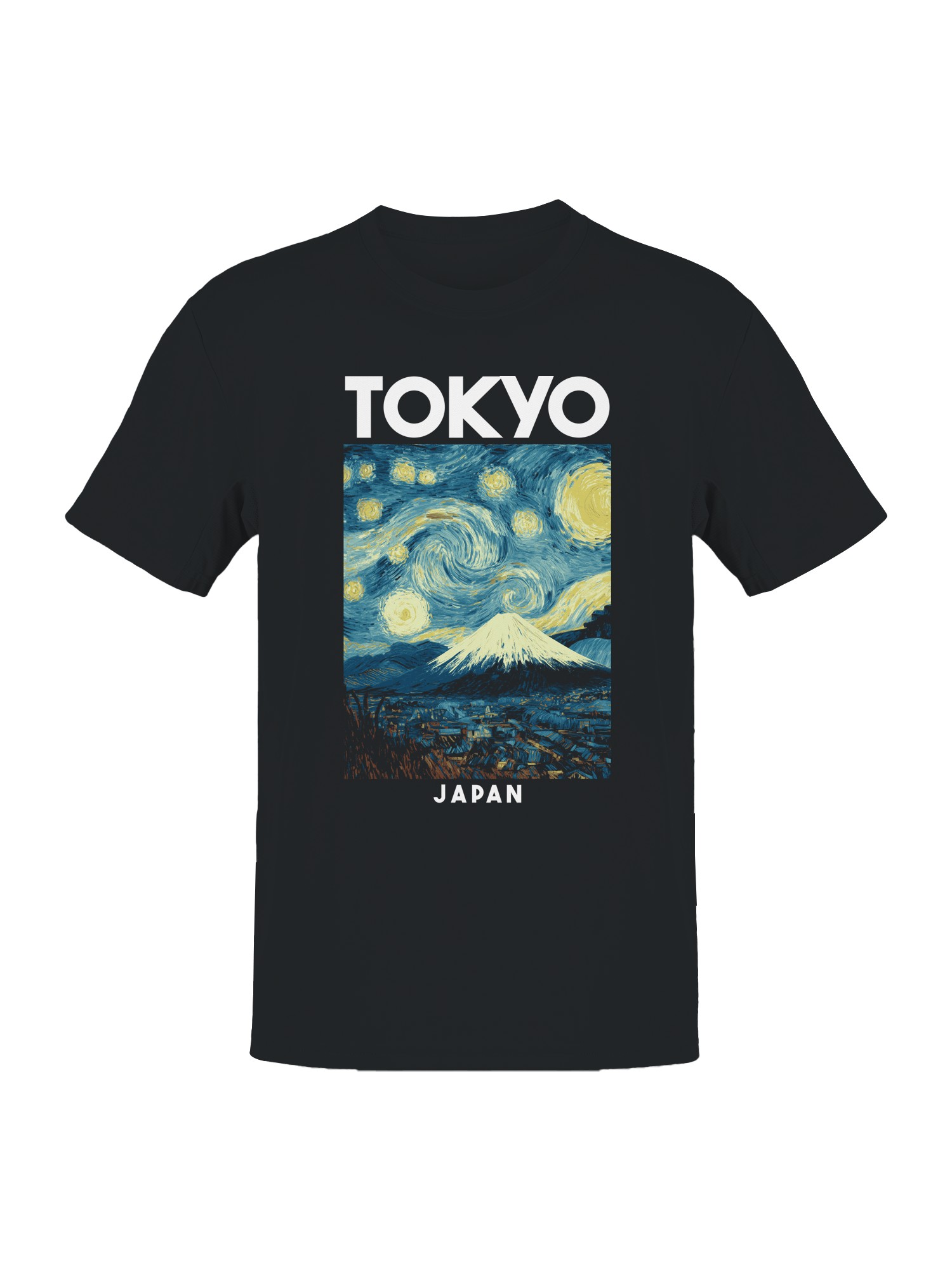 Starry Tokyo Night with Mount Fuji Men’s T-shirt