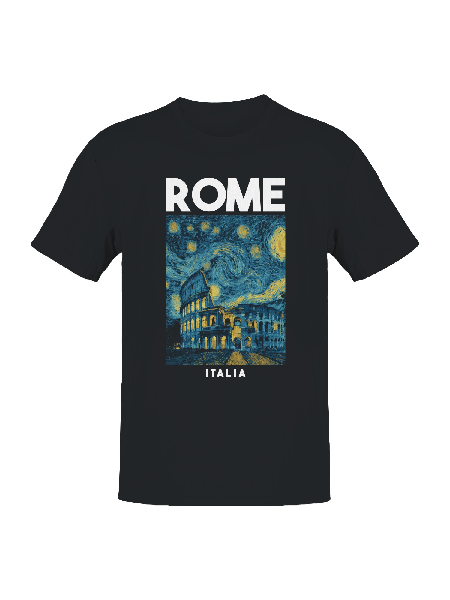 Rome Starry Night Colosseum Art Men’s T-shirt