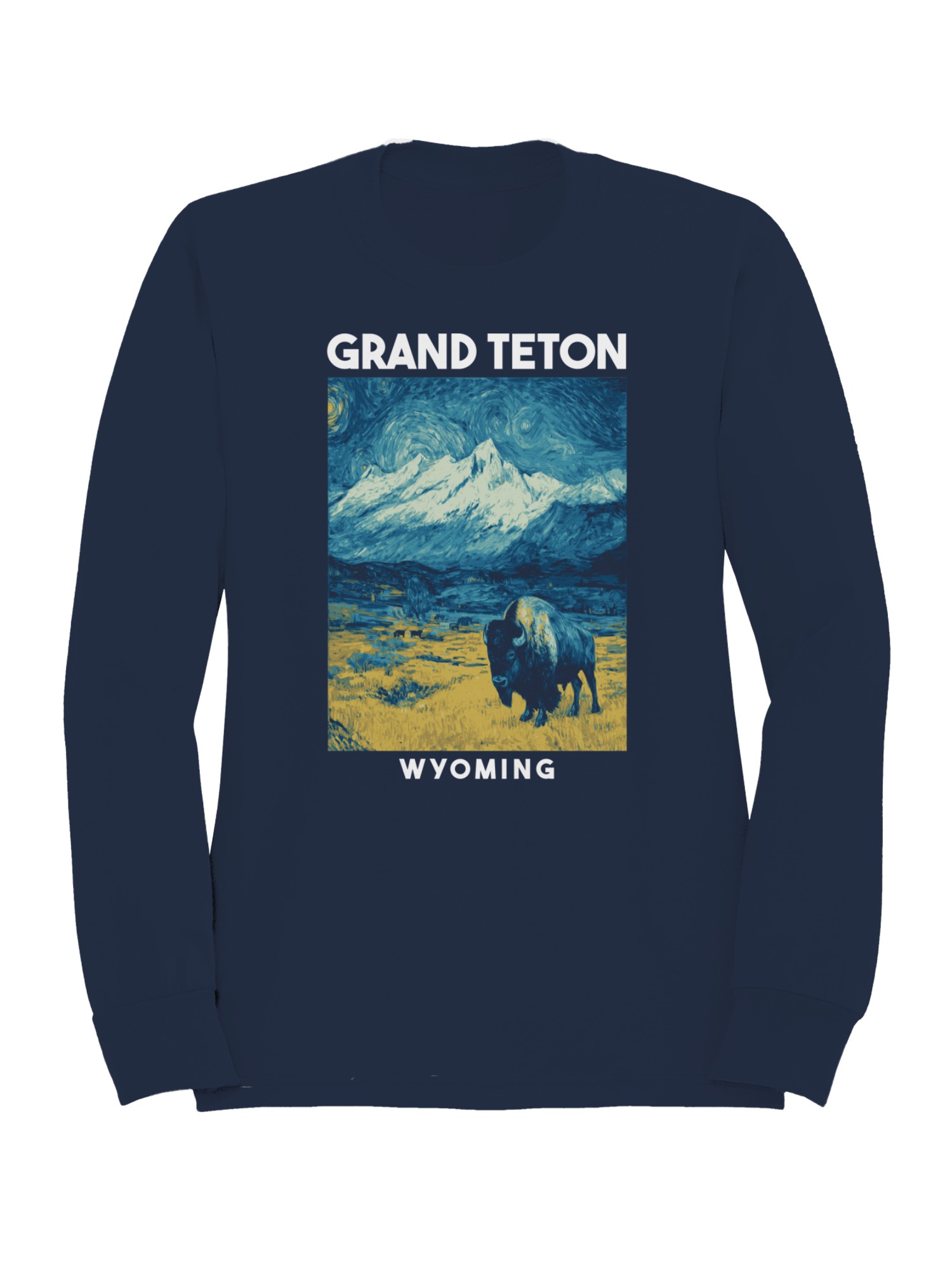 Starry Night Grand Teton Bison Women’s Sweatshirt