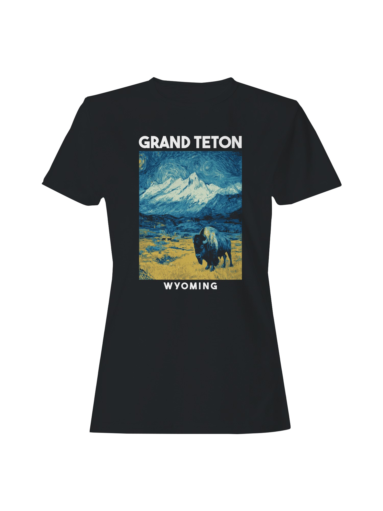 Starry Night Grand Teton Bison Women’s T-shirt