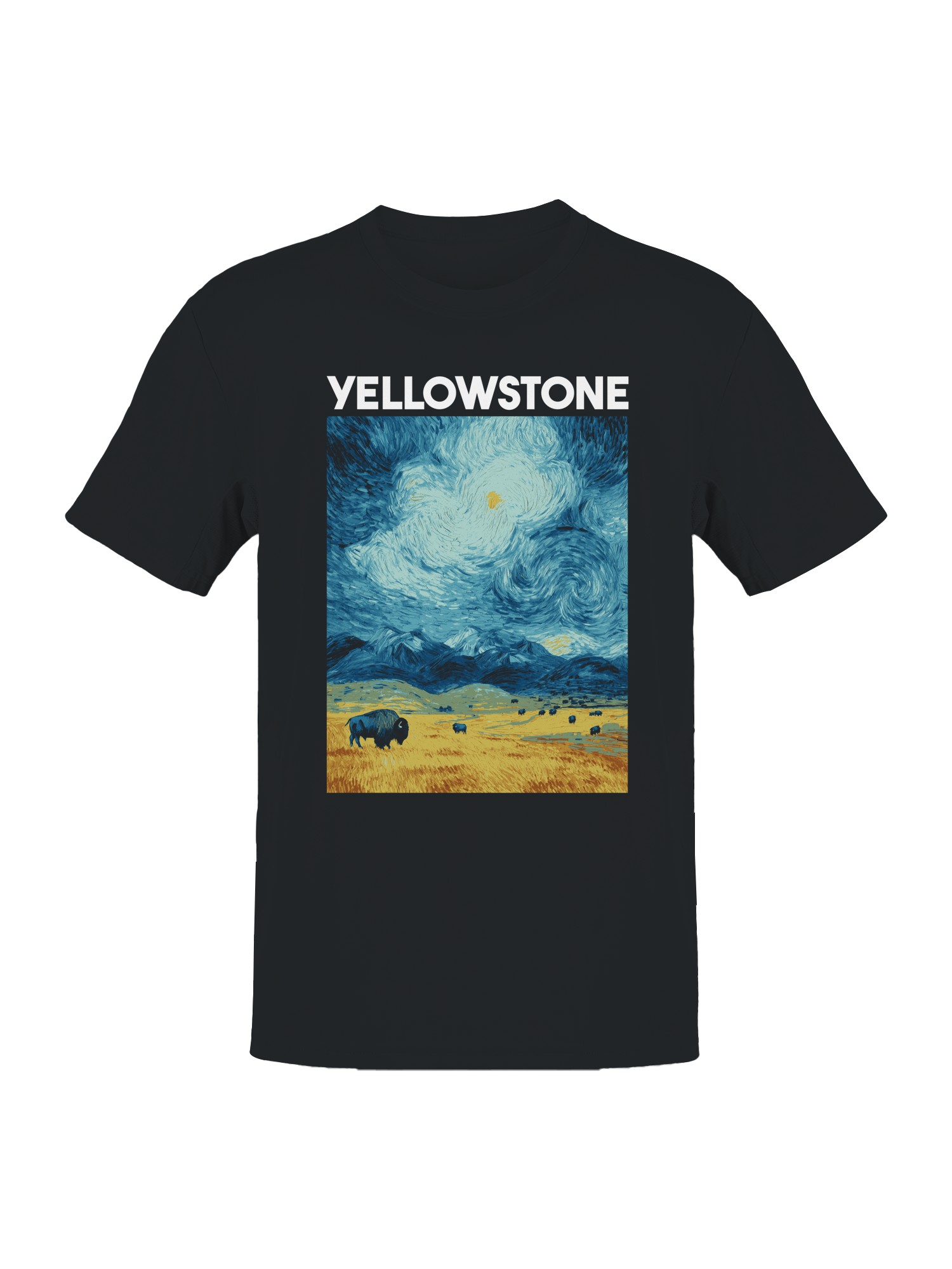 Starry Yellowstone Bison Night Men&rsquo;s T-shirt
