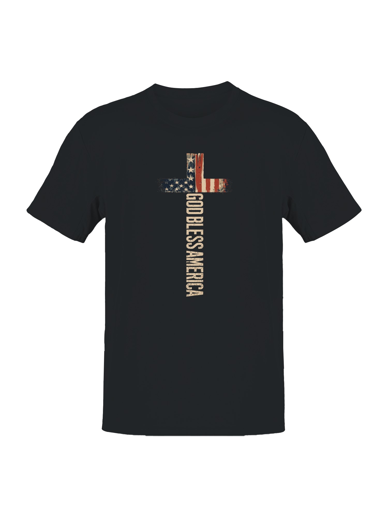 Patriotic Cross “God Bless America Men’s T-shirt