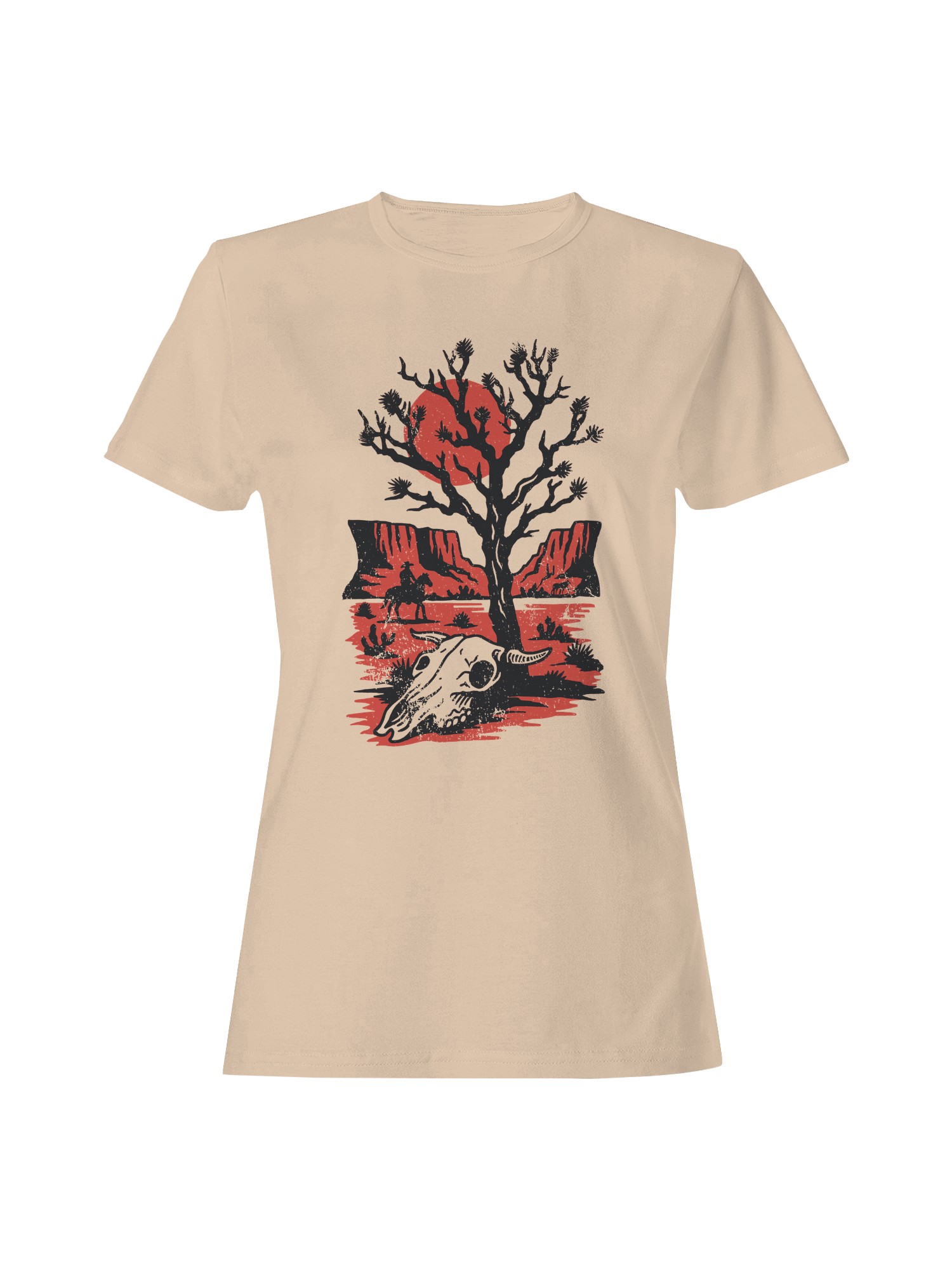 Desert Sunset Cowboy Scene Women’s T-shirt