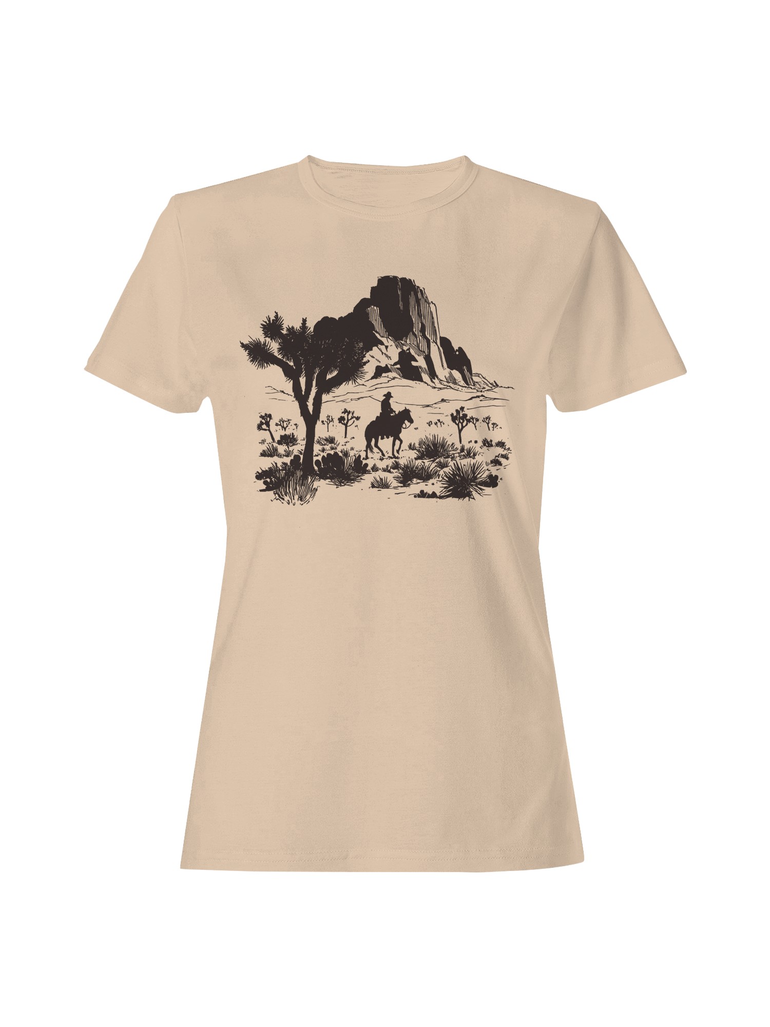 Lone Cowboy in Desert Landscape Women’s T-shirt