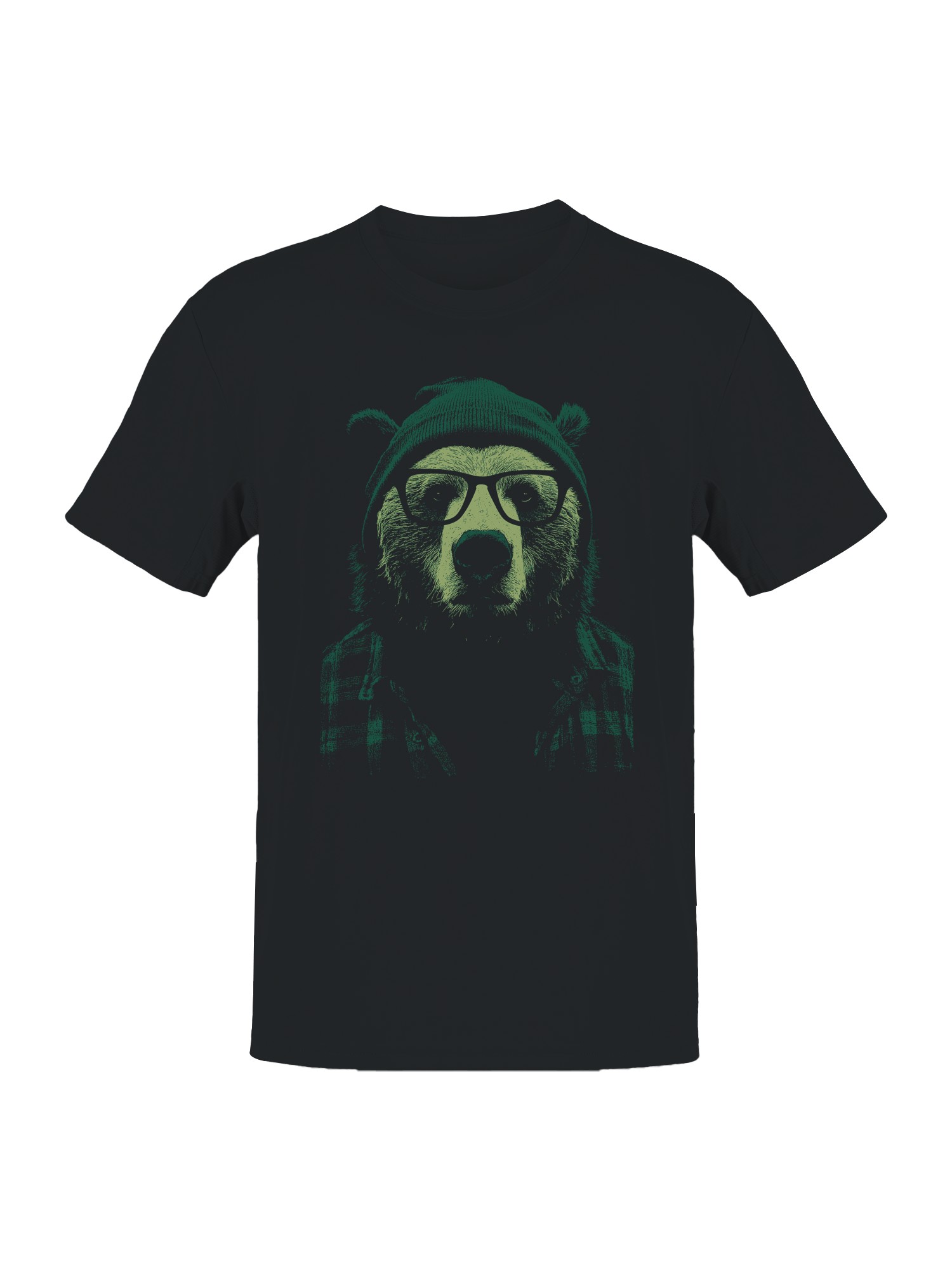 Hipster Bear: Cool Plaid Vibe Men’s T-shirt