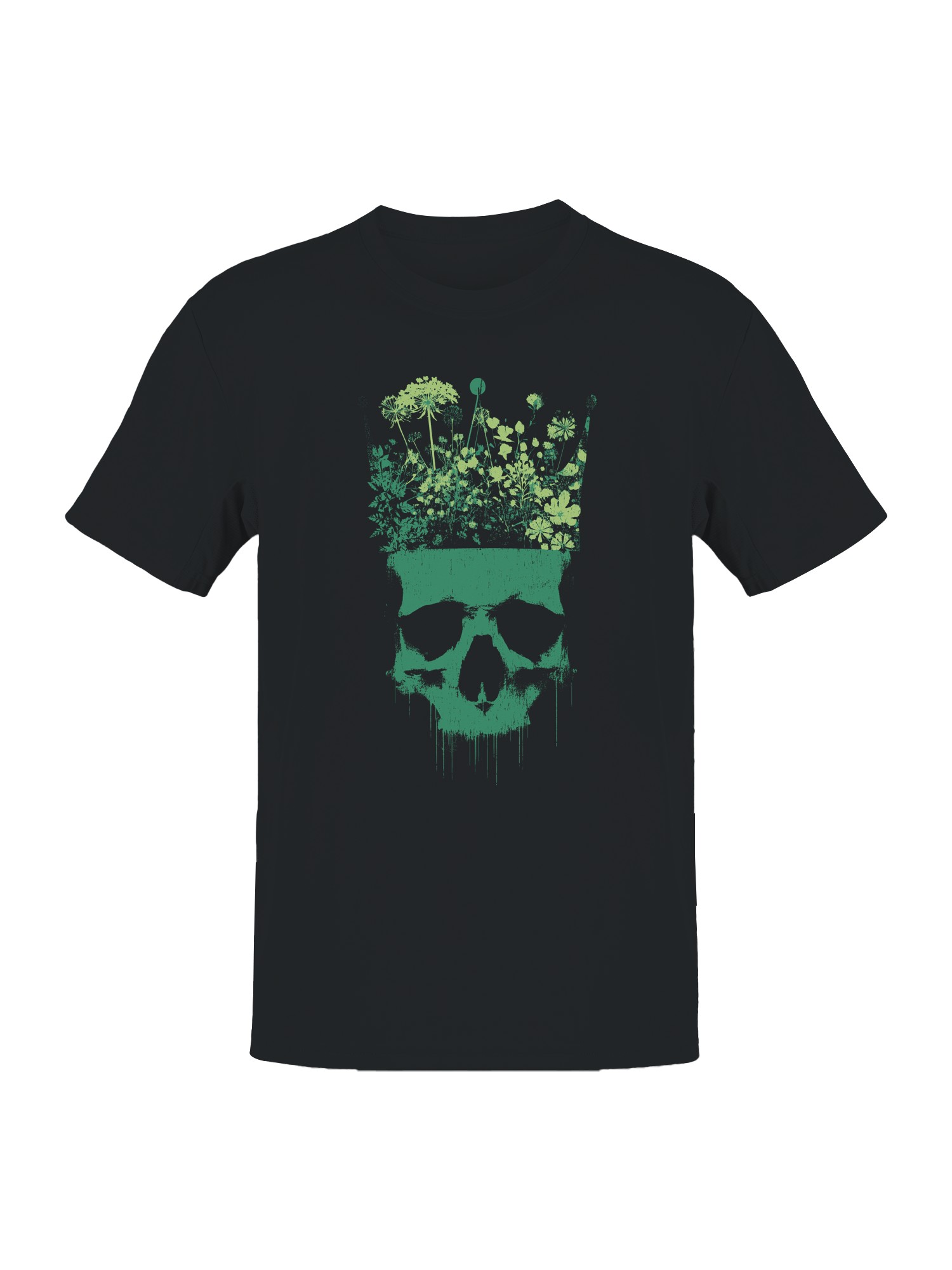 Floral Skull Crown Artwork Men’s T-shirt