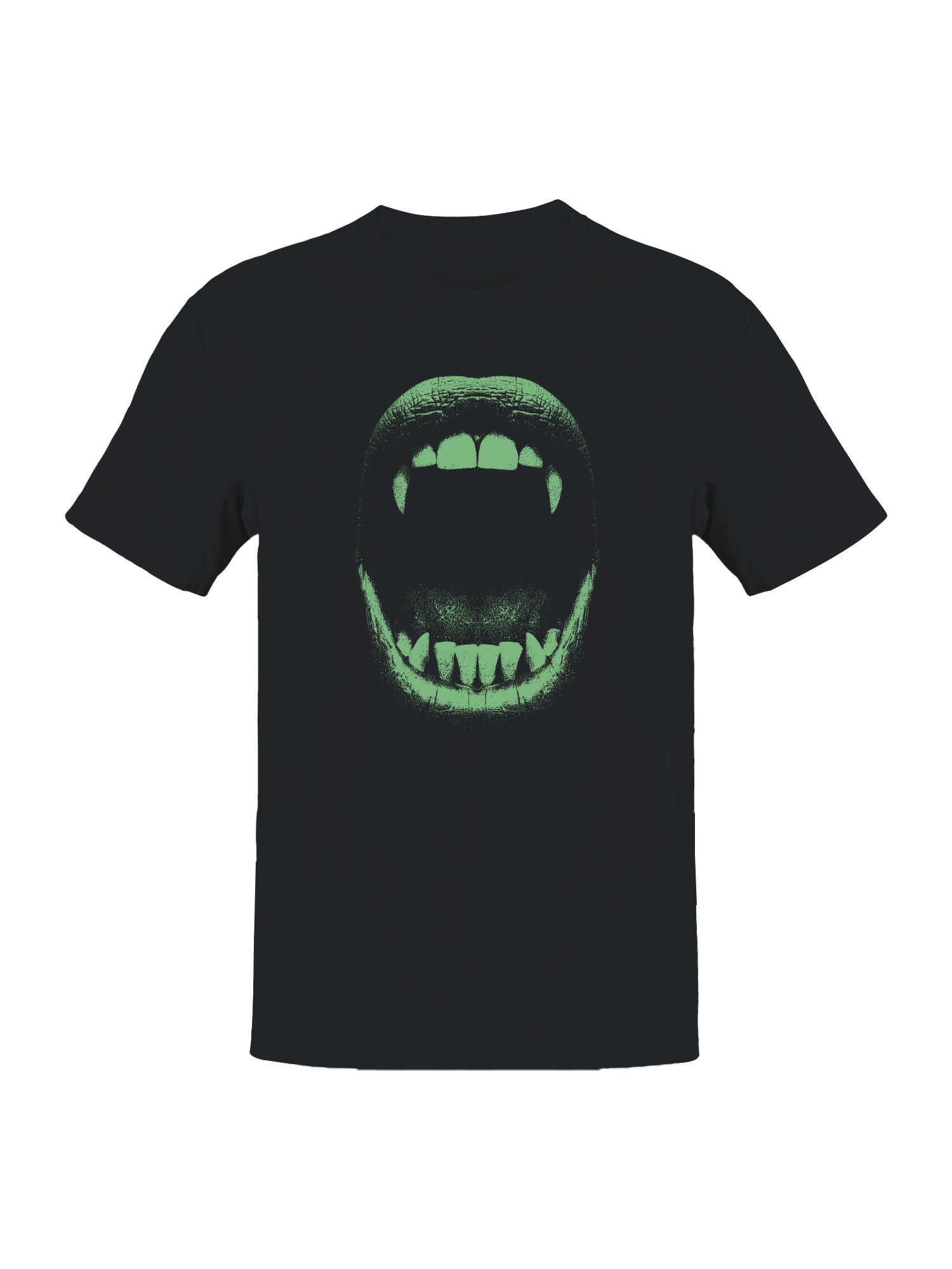 Neon Vampire Fang Design Men’s T-shirt
