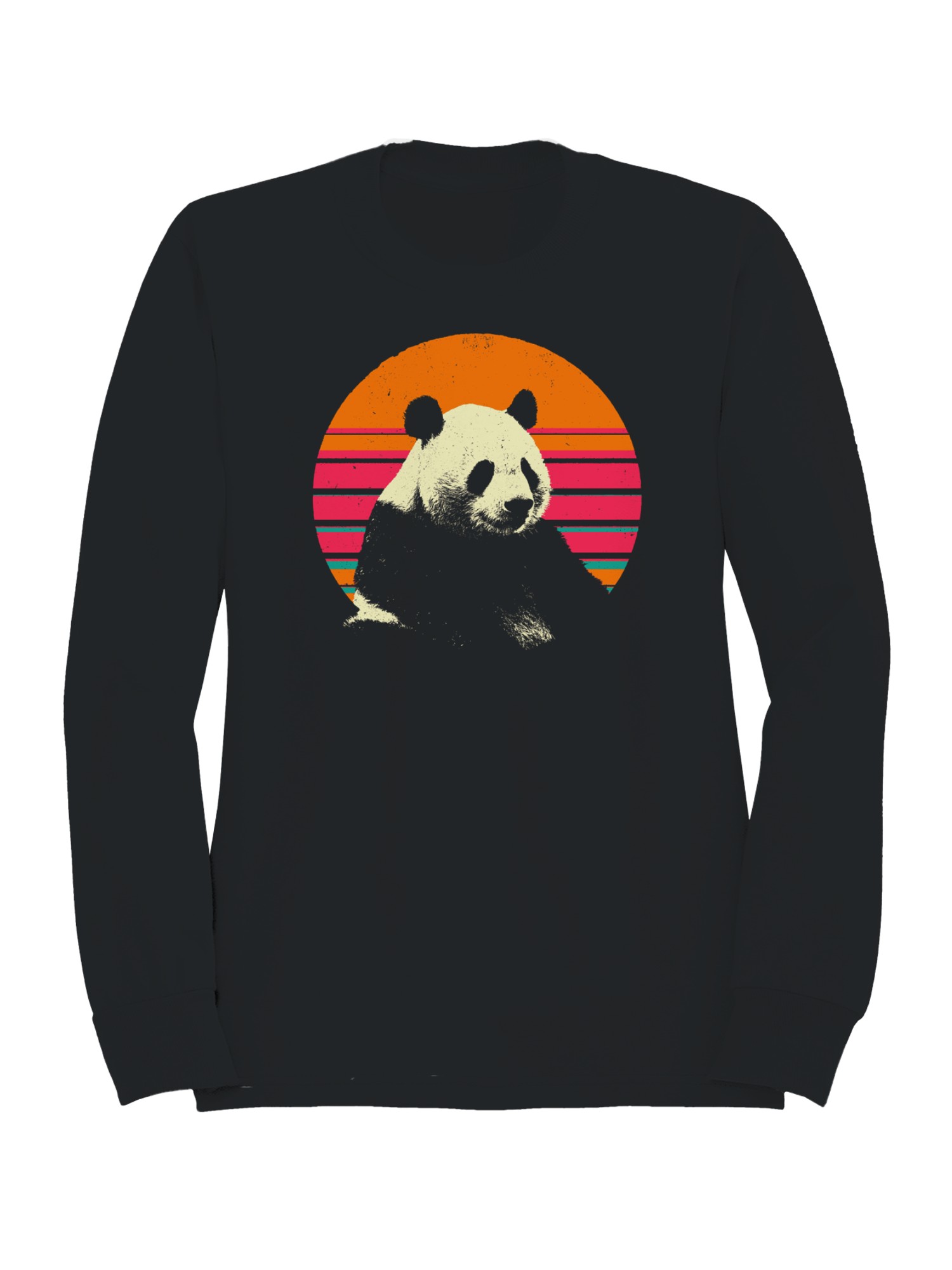 Retro Sunset Panda Design Men’s Sweatshirt
