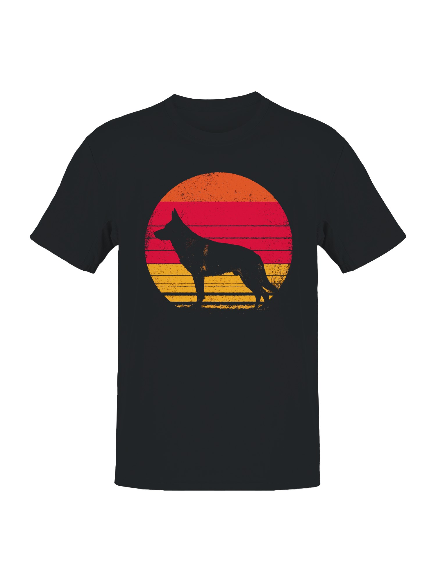 German Shepherd Retro Sunset Men’s T-shirt