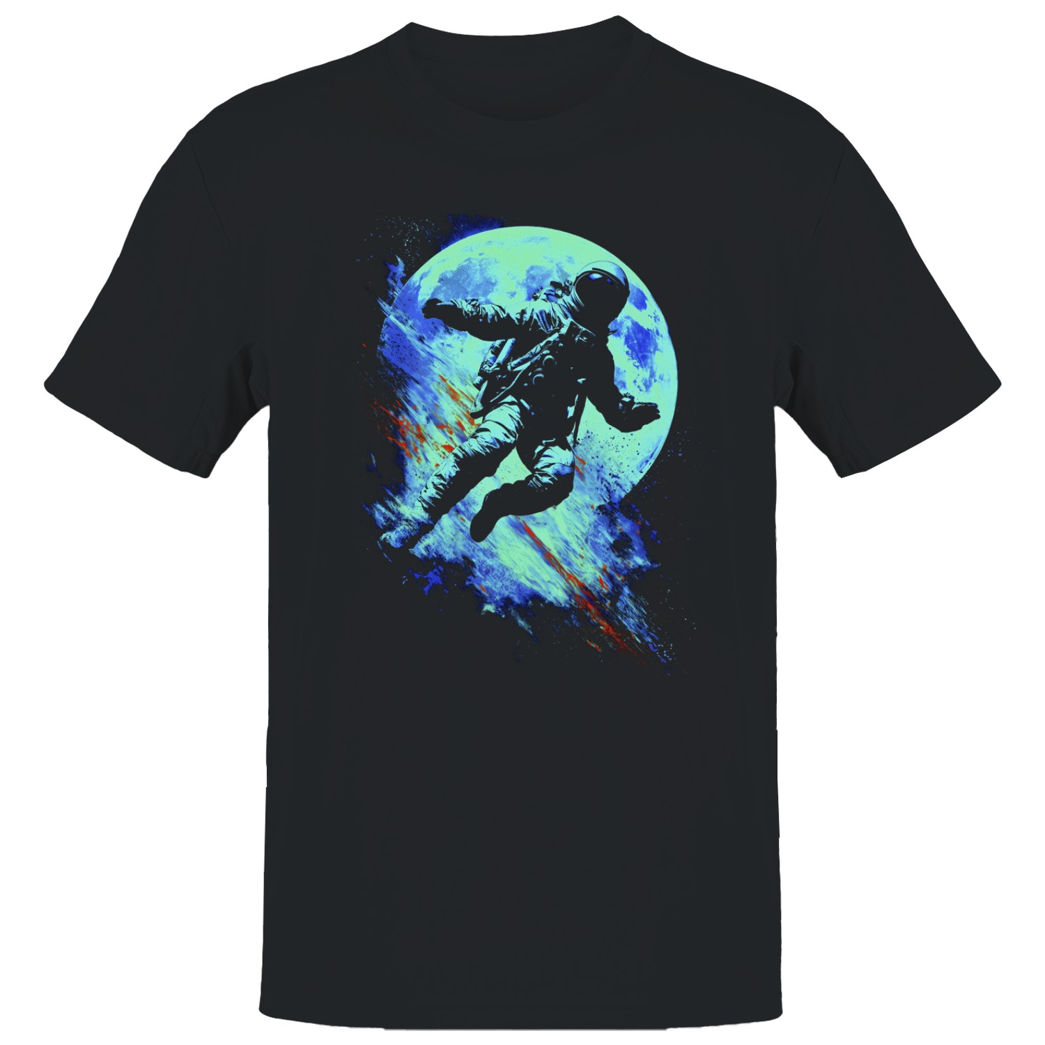 Neon Astronaut Space Floating Men’s T-shirt
