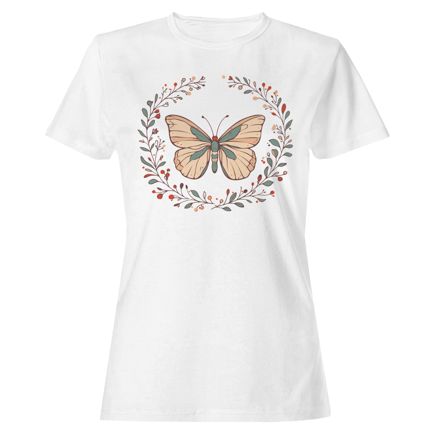 Vintage Butterfly Floral Art Women’s T-shirt