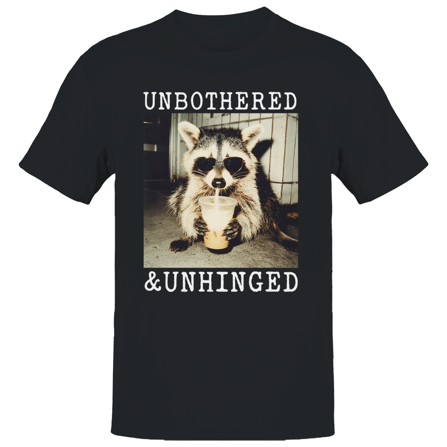 Unbothered Raccoon Meme Men’s T-shirt