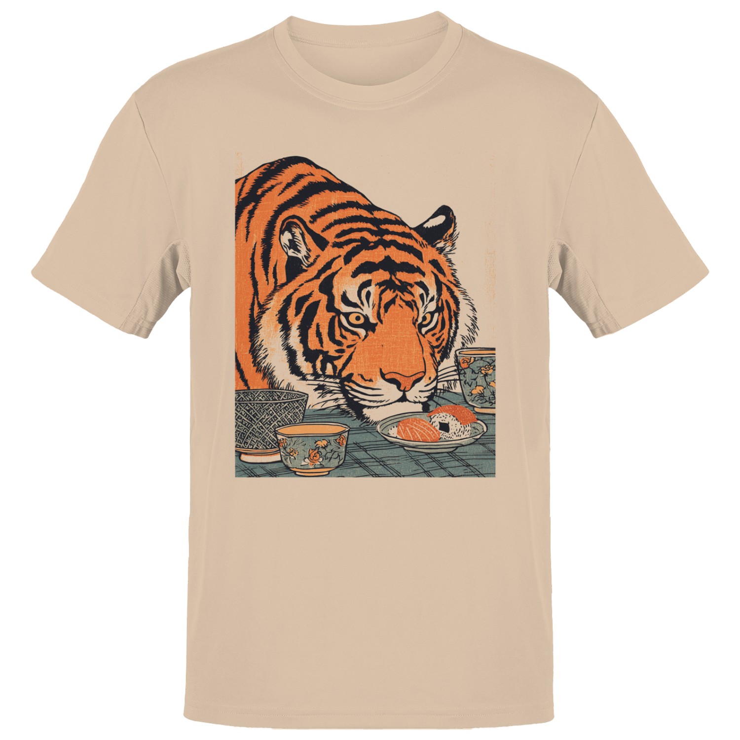 Vintage Tiger Sushi Art Men’s T-shirt