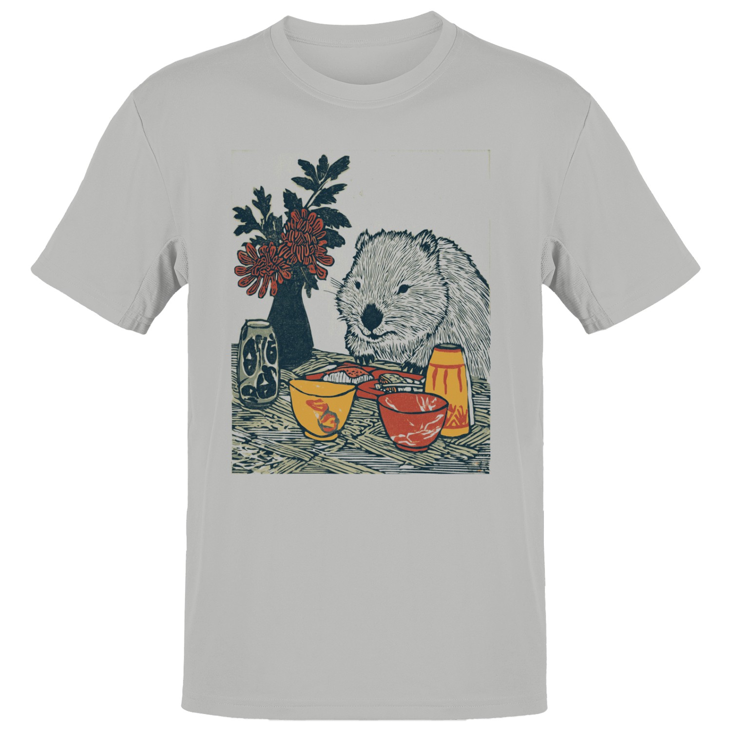 Wombat Brunch Flowers Print Men&rsquo;s T-shirt