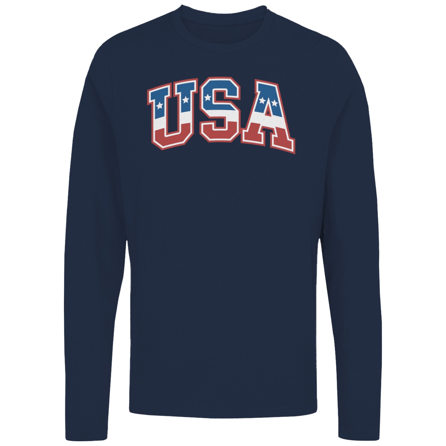 USA Red White Blue Patriotic Graphic Men’s Long Sleeve