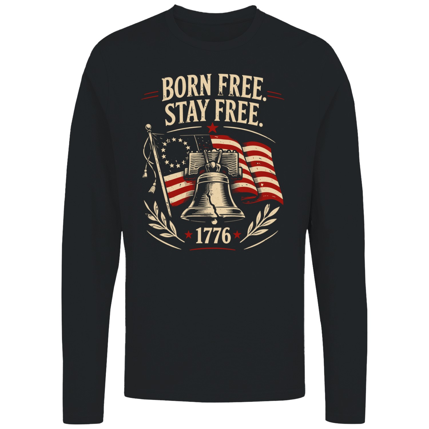 Born Free Stay Free Liberty Bell Men’s Long Sleeve