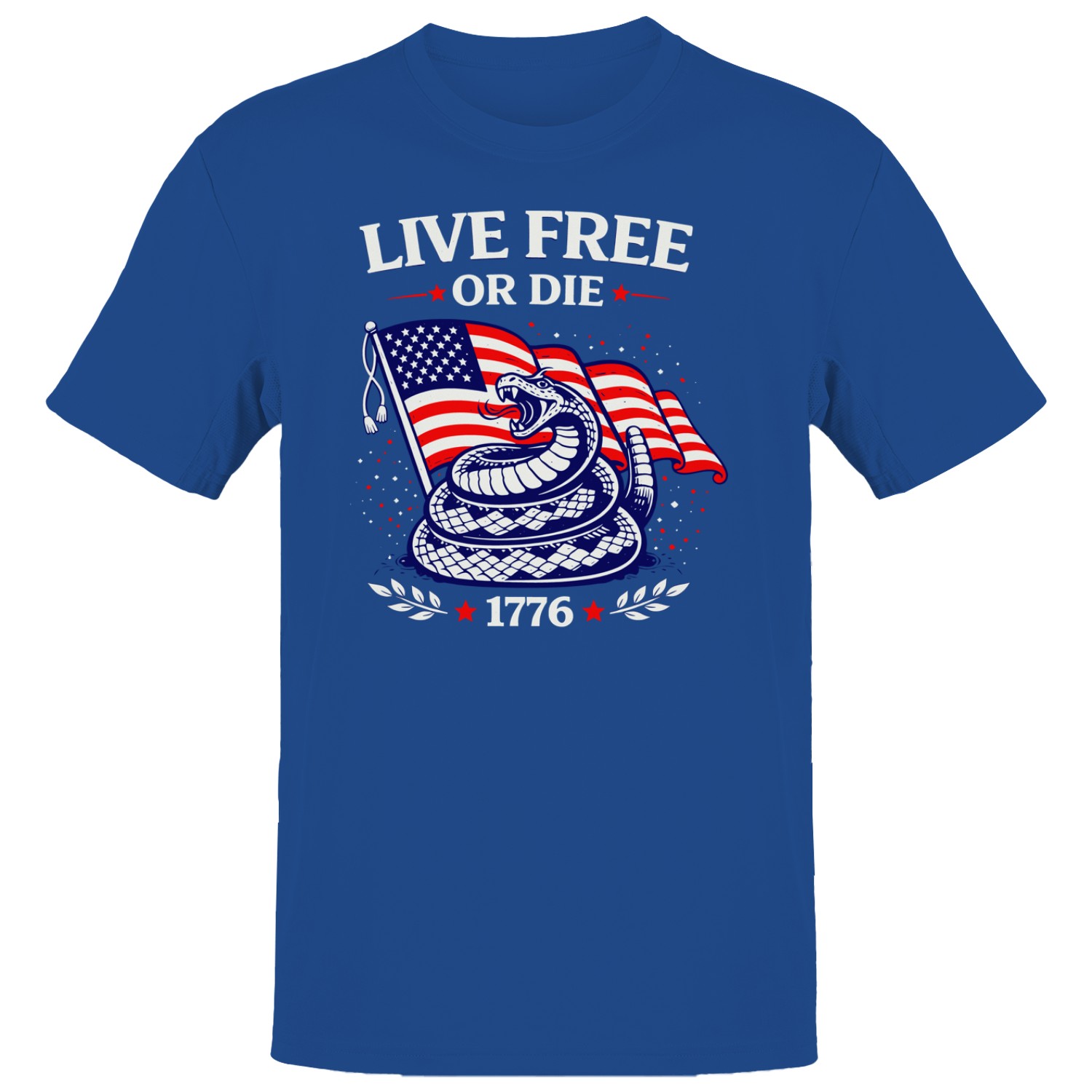 Live Free or Die 1776 Patriotic Snake Men’s T-shirt