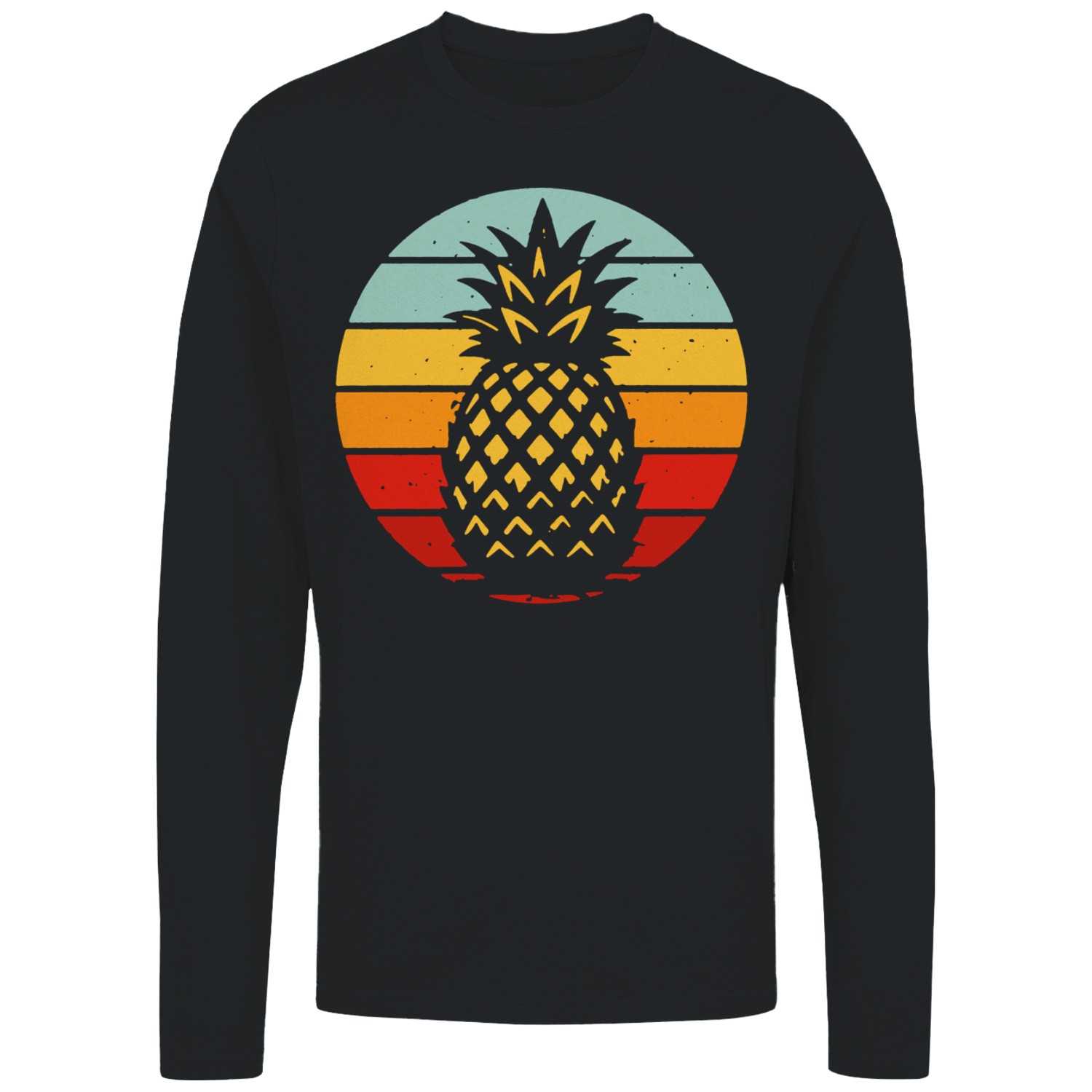 Vintage Women’s Long Sleeve Retro Sunset Pineapple