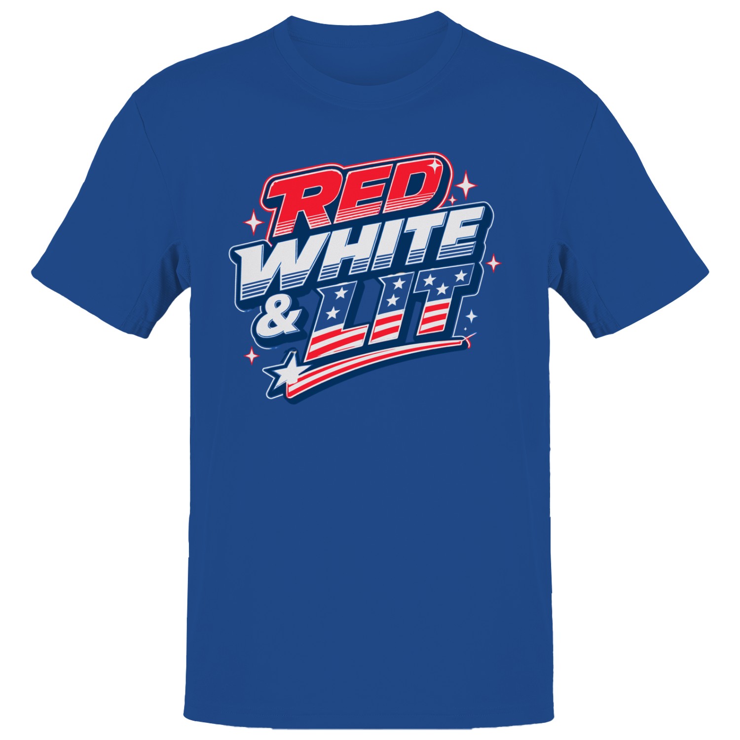 Men&rsquo;s T-shirt Red White & Lit Patriotic Stars