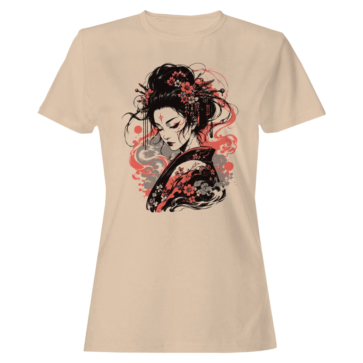 Japanese Geisha Cherry Blossoms Women’s T-shirt