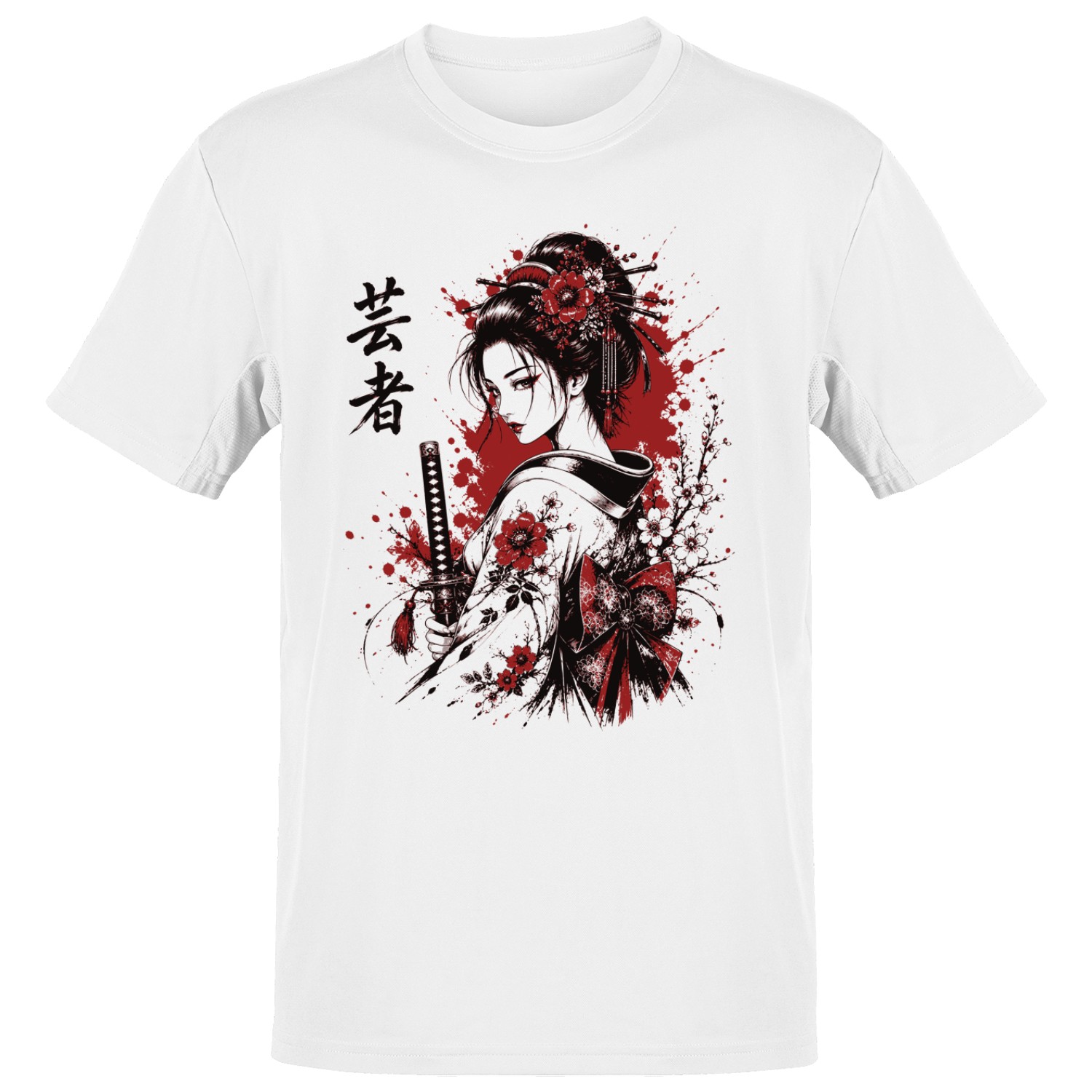 Geisha Samurai with Katana Men’s T-shirt