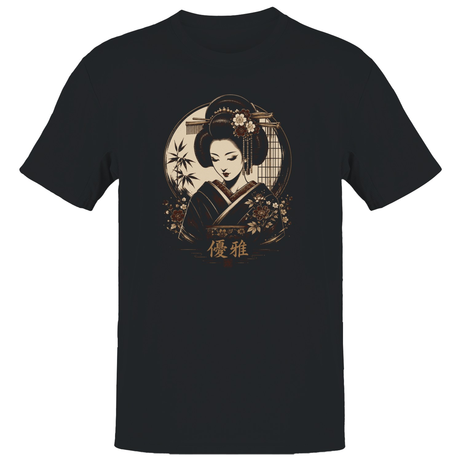 Elegant Japanese Geisha Men’s T-shirt