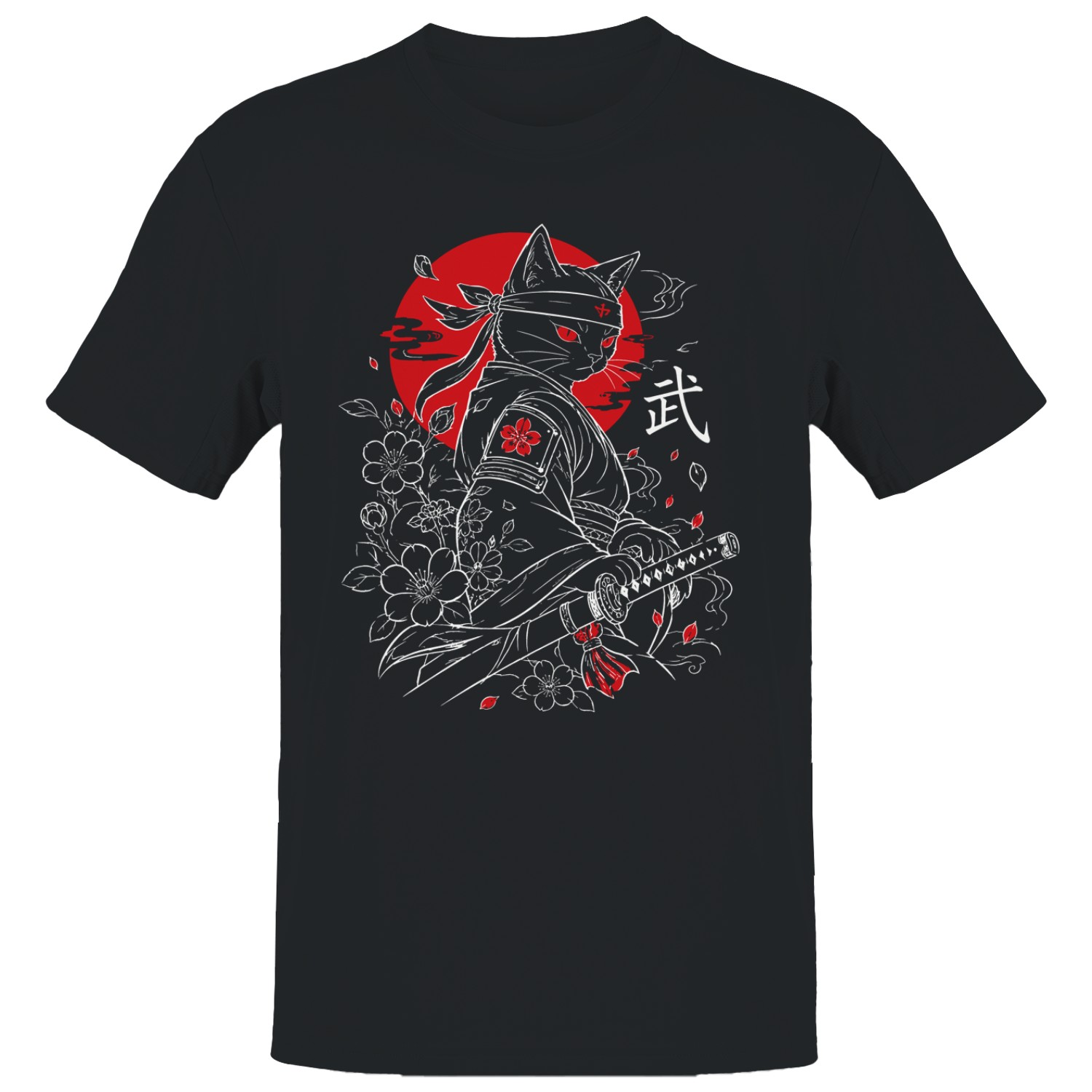 Samurai Cat with Katana Men’s T-shirt