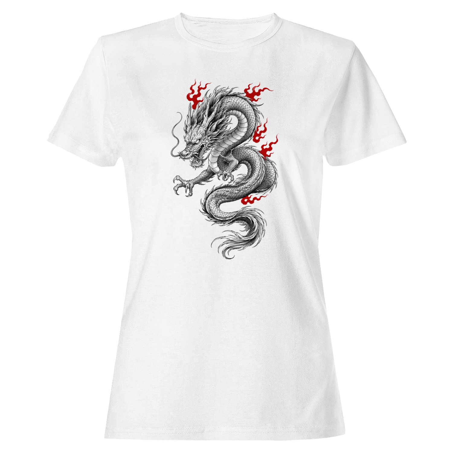Japanese Dragon Red Flames Women’s T-shirt