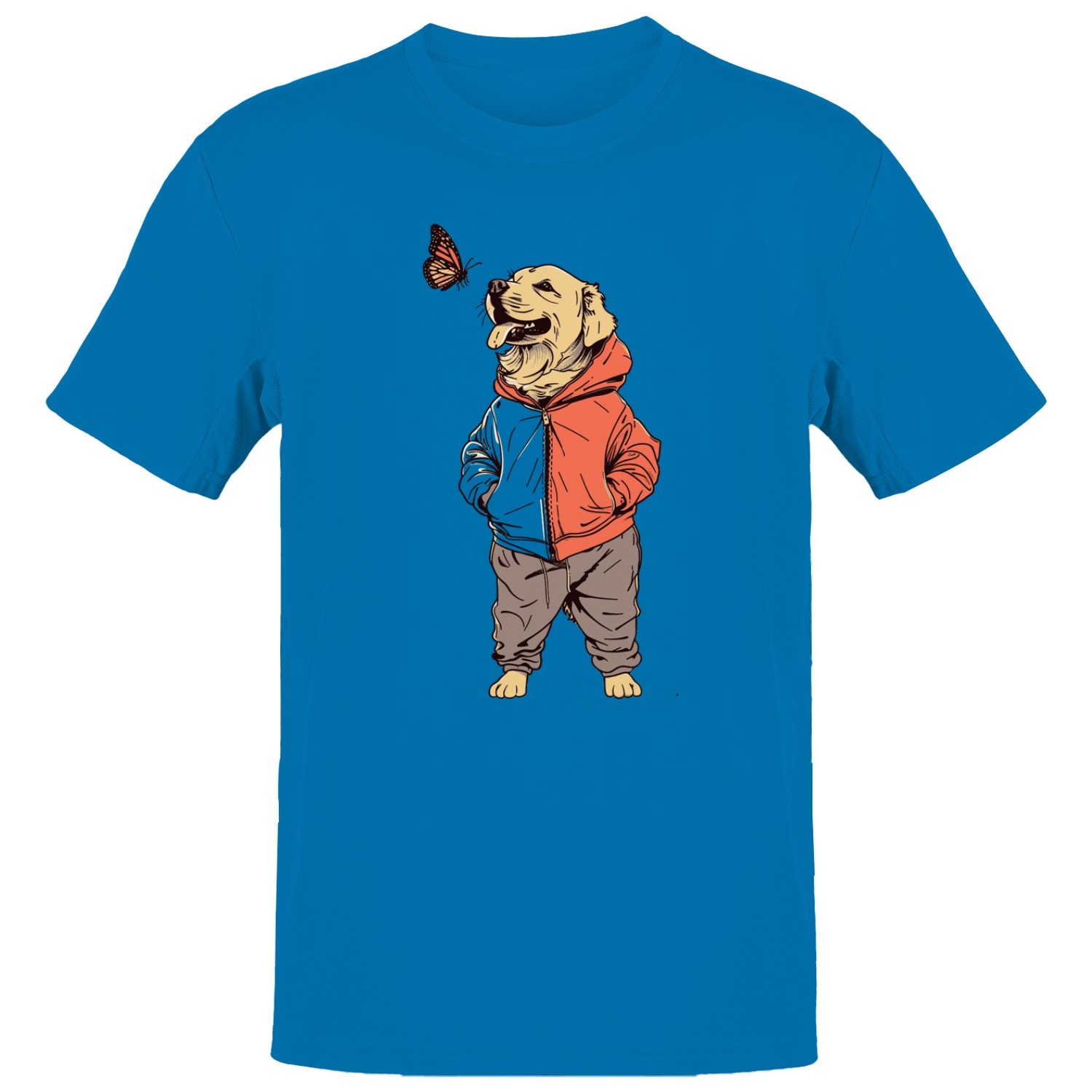 Dog Hoodie Butterfly Illustration Men’s T-shirt