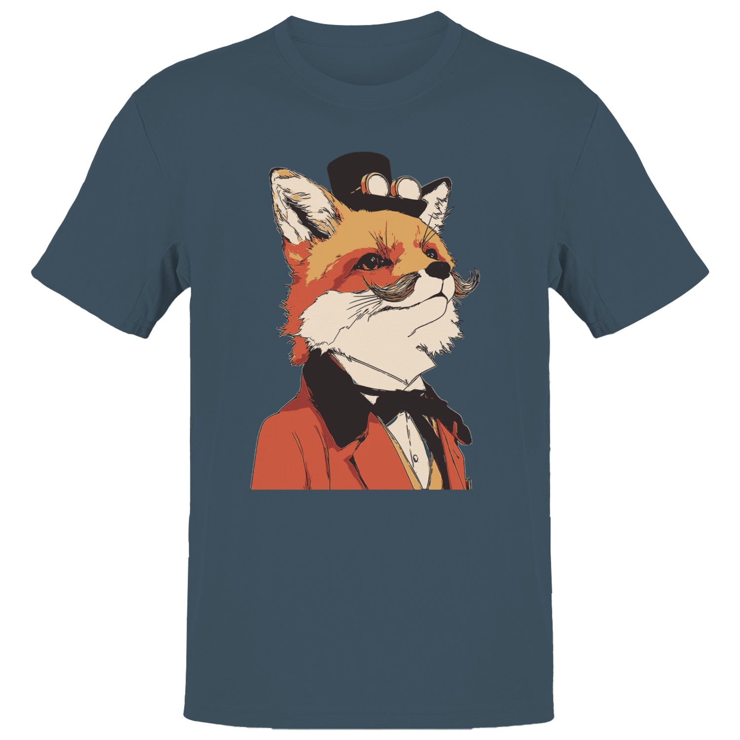 Steampunk Fox Top Hat Monocle Men’s T-shirt