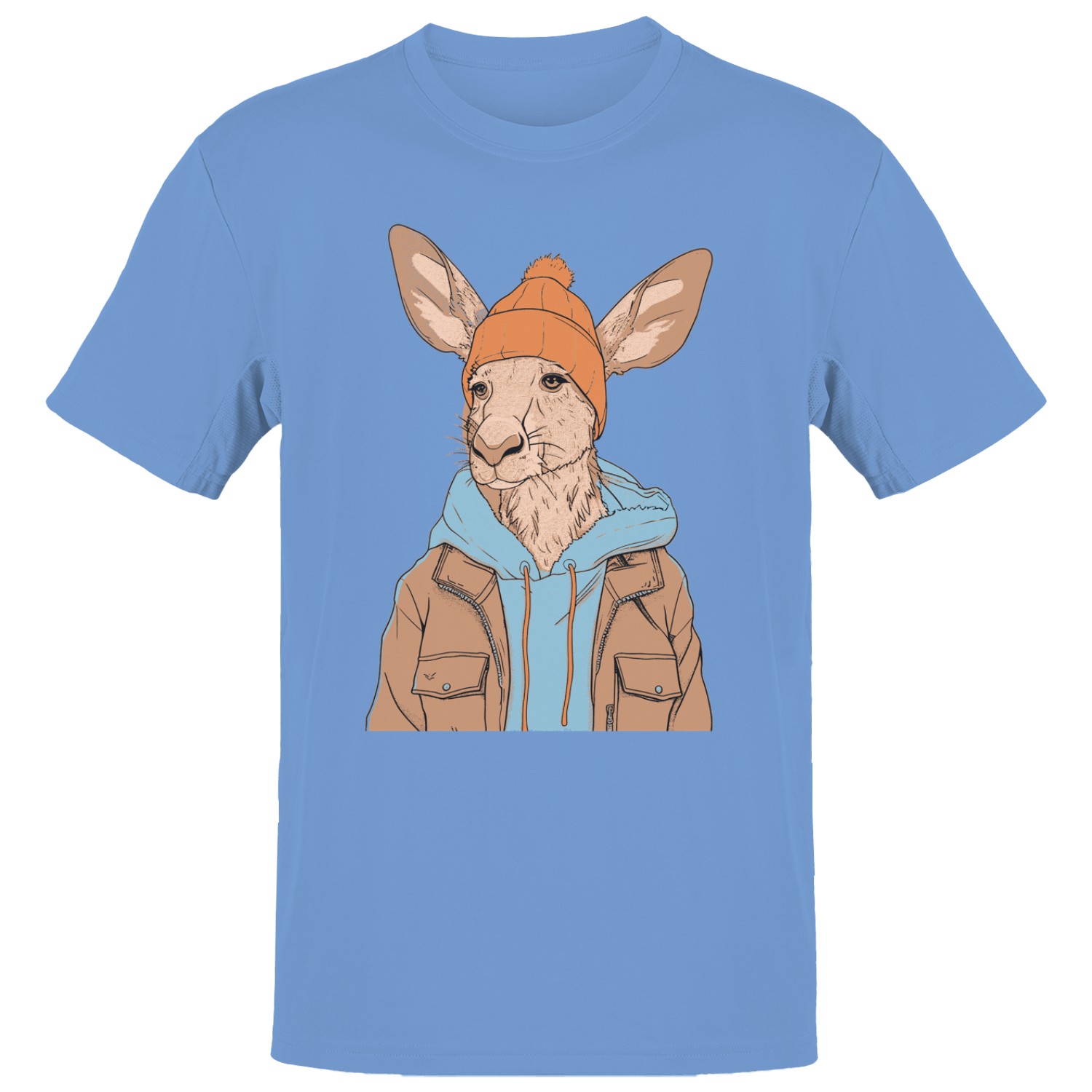 Kangaroo in Beanie and Jacket Men’s T-shirt