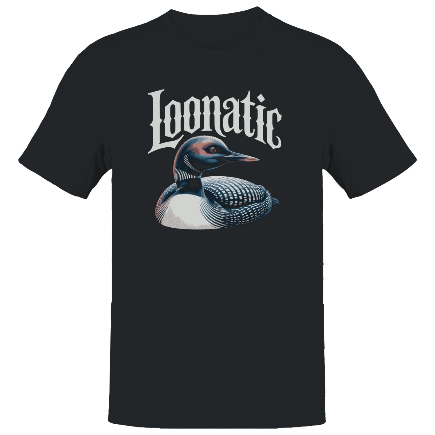 Loonatic Funny Loon Bird Pun Men’s T-shirt