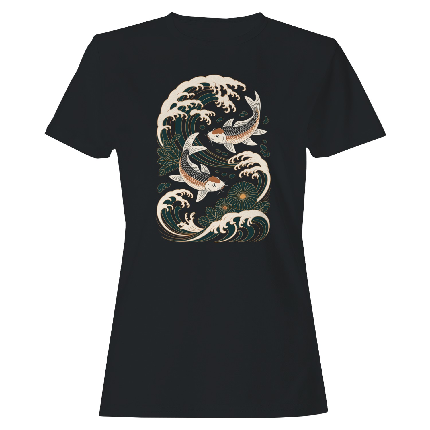 Japanese Koi Fish Ocean Waves Women’s T-shirt