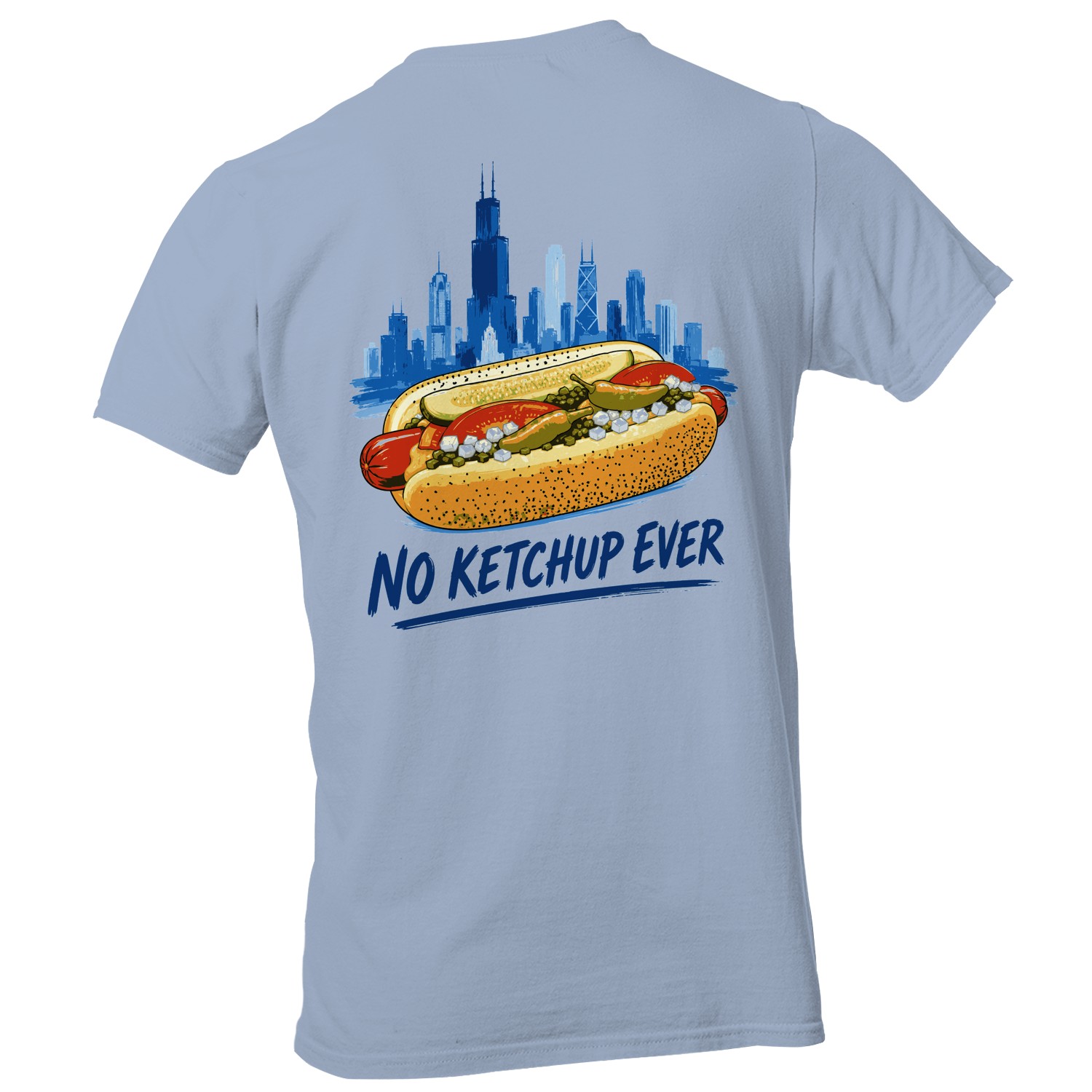 No Ketchup Ever Chicago Hot Dog Men’s T-shirt