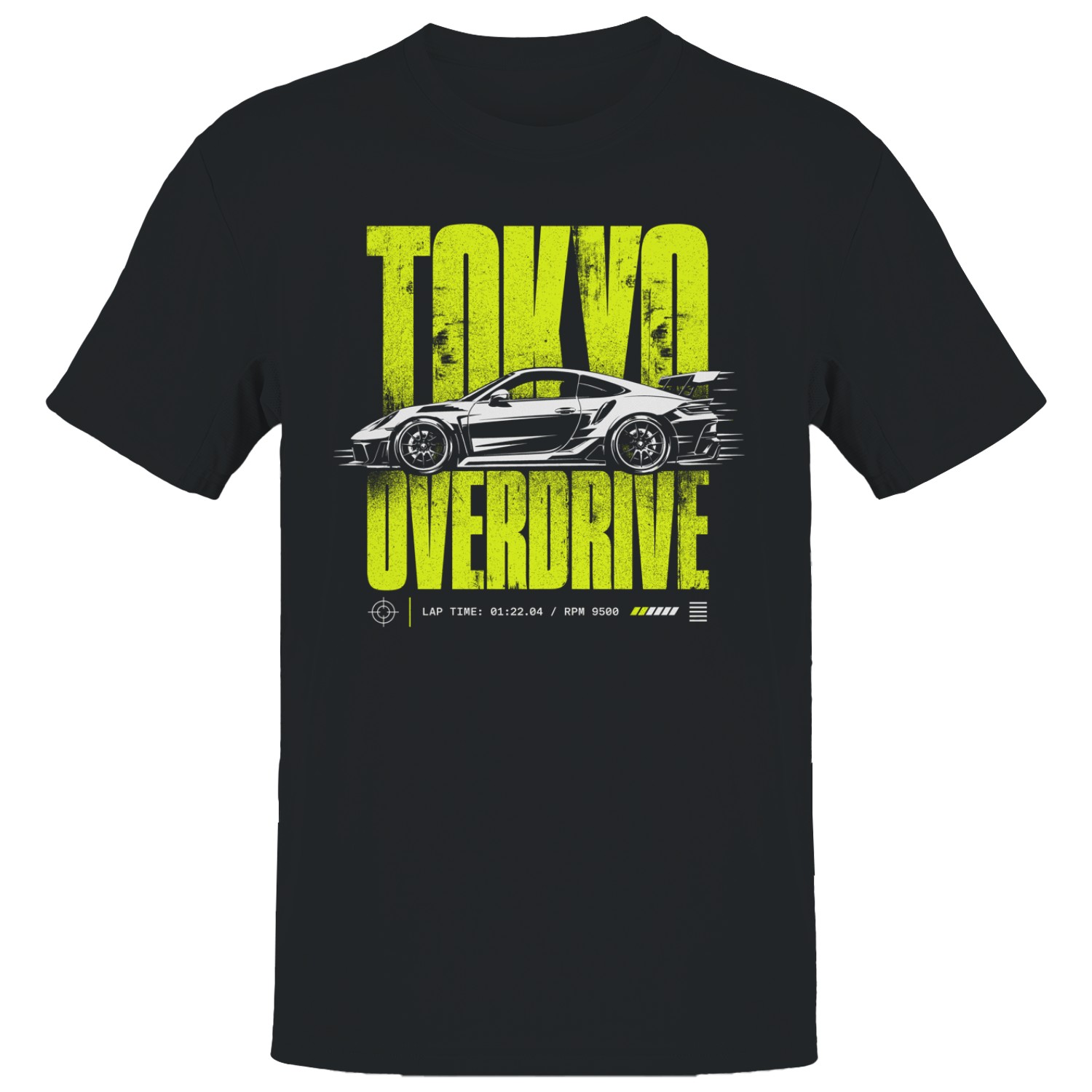 Tokyo Overdrive Racing Car Lap Time T-shirt
