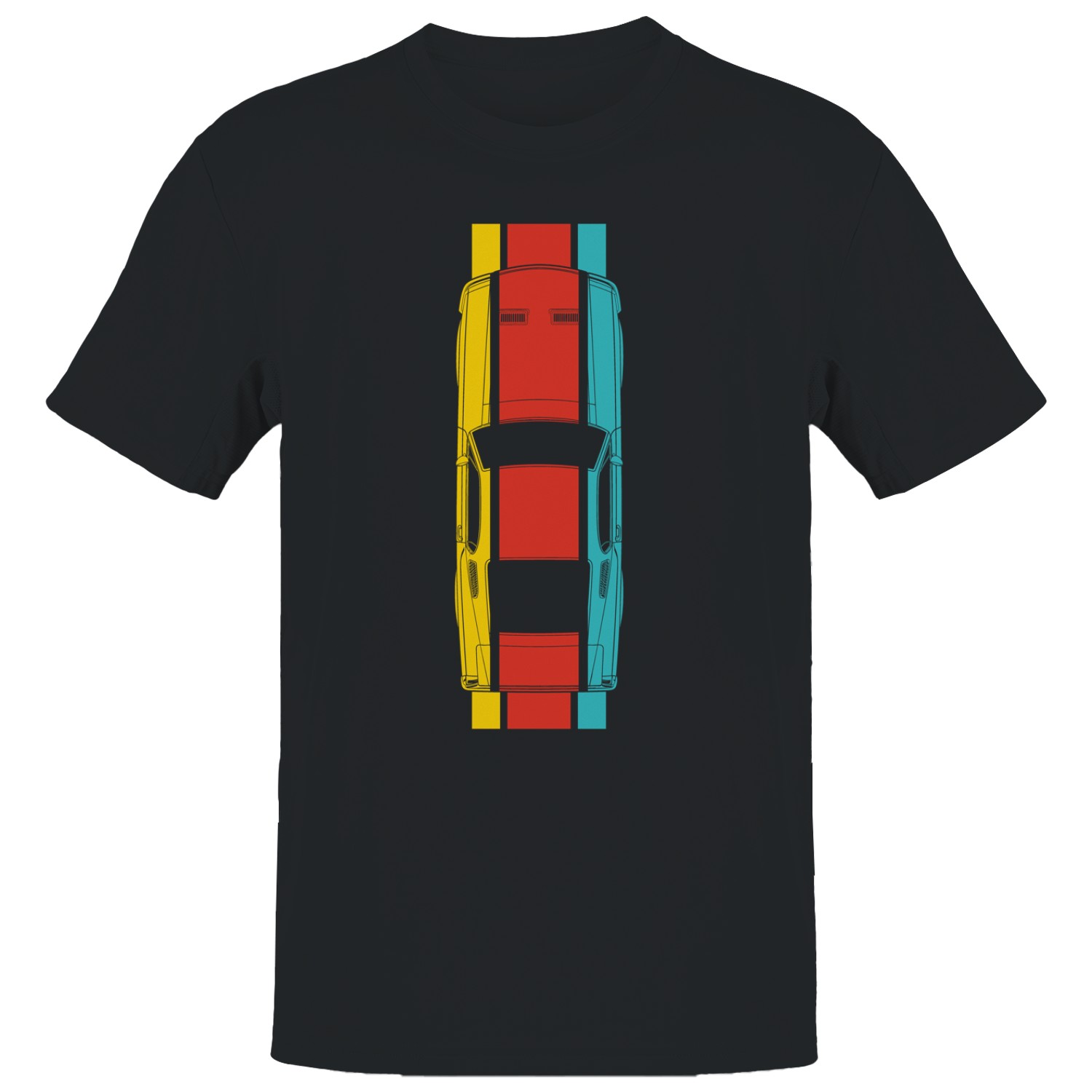 Retro Sports Car Stripe Art Men’s T-shirt