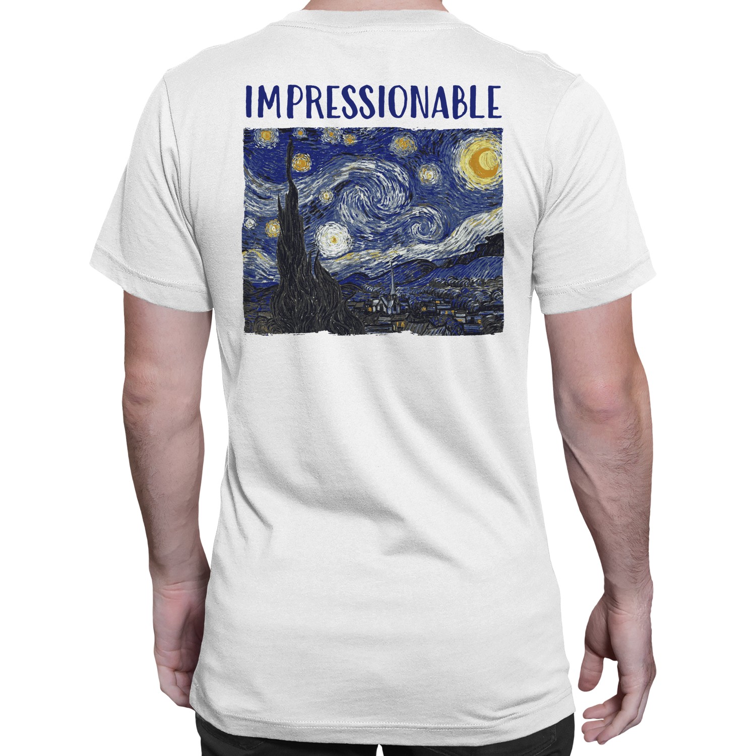 Starry Night Parody Art Men's T-shirt - second product detail image