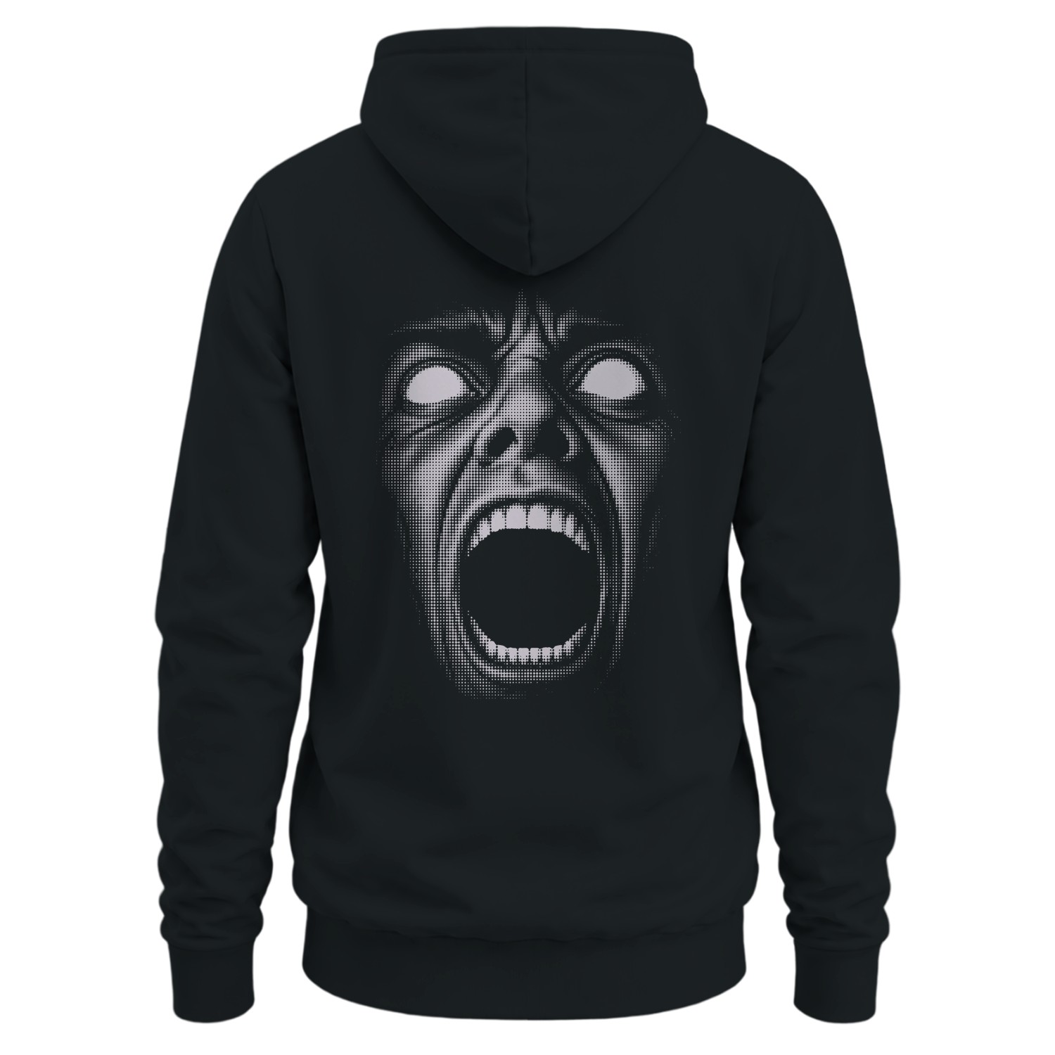 Screaming Face Horror Illustration Men's Hoodie - product detail image 1
