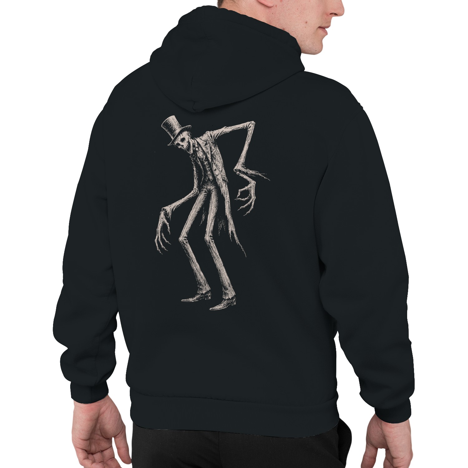 Creepy Tall Top Hat Monster Men's Hoodie image 2