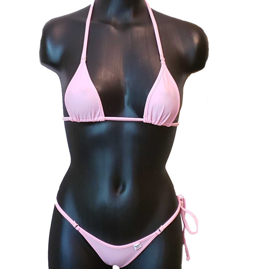 как выглядит Xposed Skinz Bikinis x100 Vixen G-String Micro Bikini Thong - Pink фото