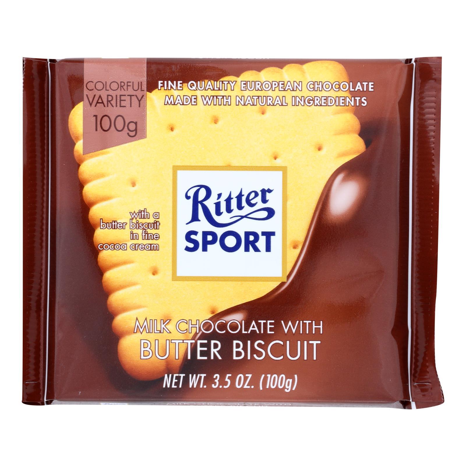 Ritter Sport Chocolate Bar Milk Chocolate Butter Biscuit 3.5 Oz Bars 50255214004 eBay