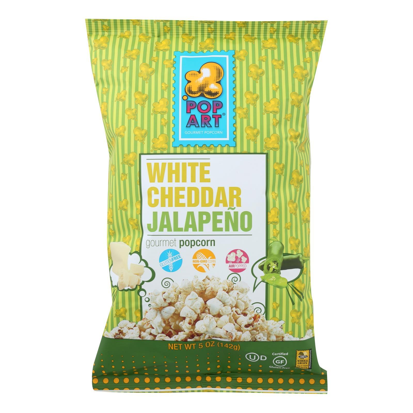 Pop Art Gourmet Popcorn White Cheddar Jalapeno Case Of 9 5 Oz
