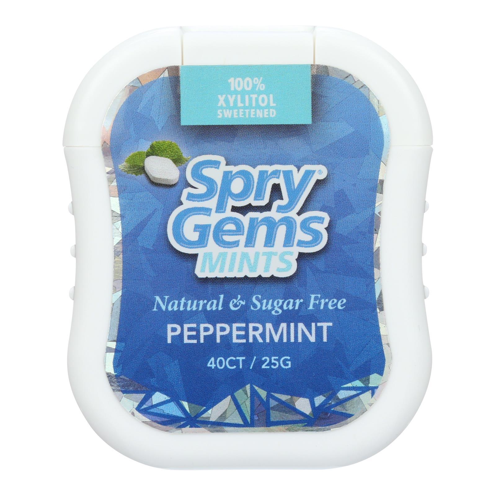 Spry Xylitol Gems Mints, Natural Peppermint, 40ct (6 Pack) 700596002135