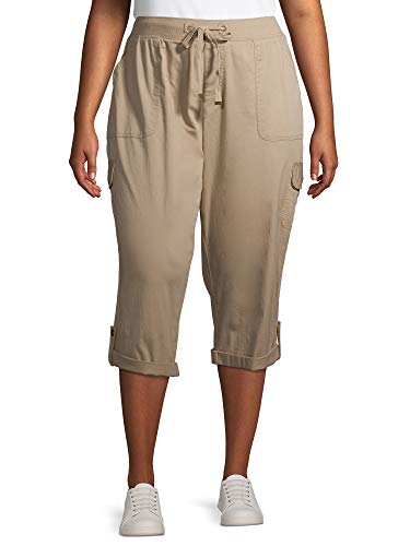 Terra & Sky Womens Plus Size Cargo Capri Pants