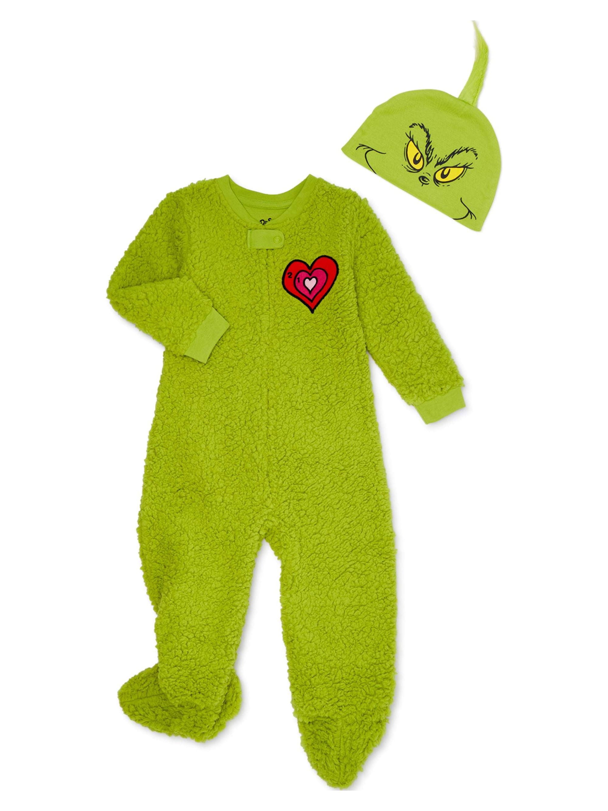 Dr. Seuss The Grinch Matching Family Christmas Pajamas Grinch Union Suit - 6M-5T - Picture 3 of 3